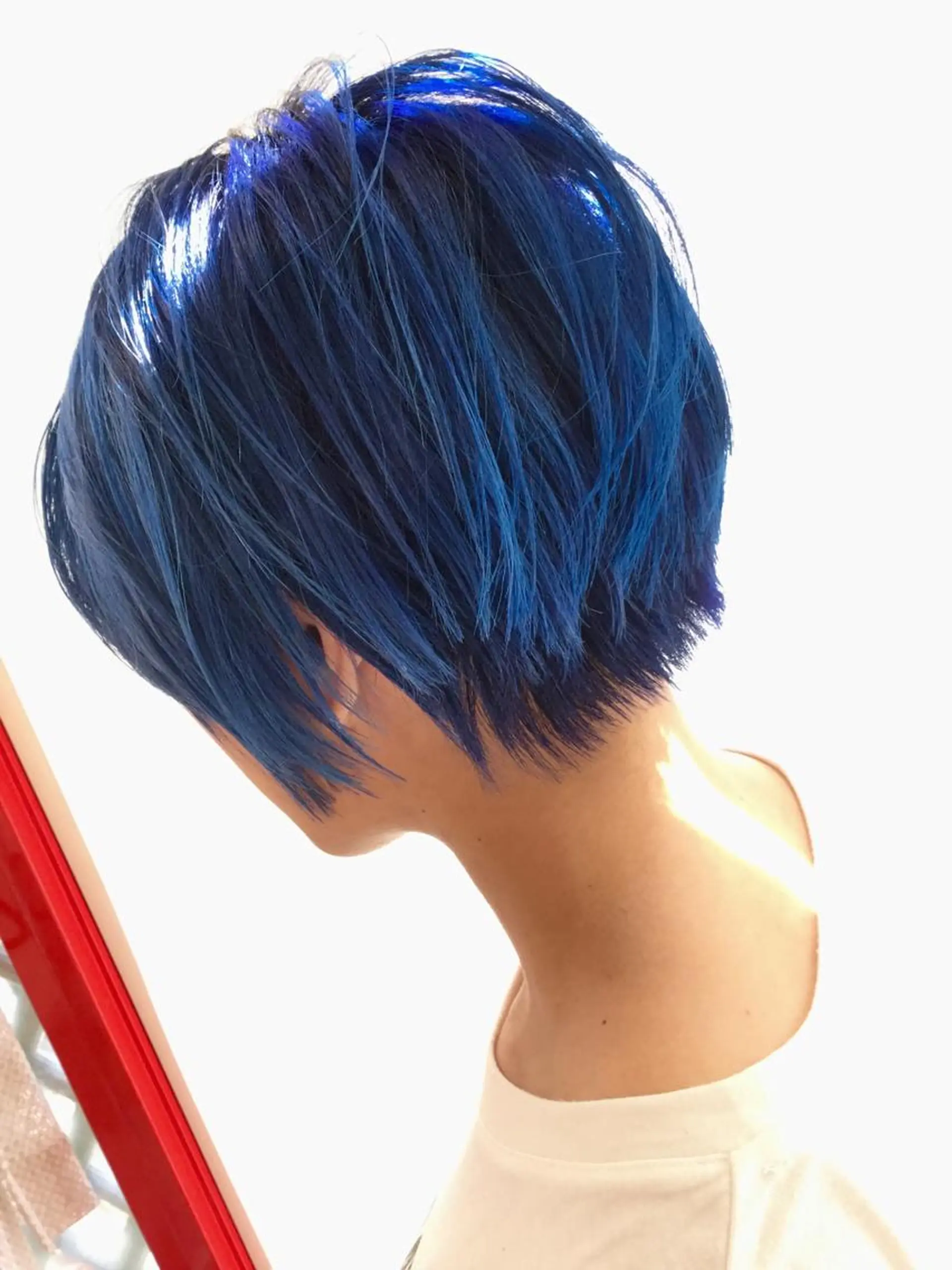 ショート カラー ブリーチ ブルーカラー 名駅★シールエクステ クオーレゼロ★加藤のヘアスタイル