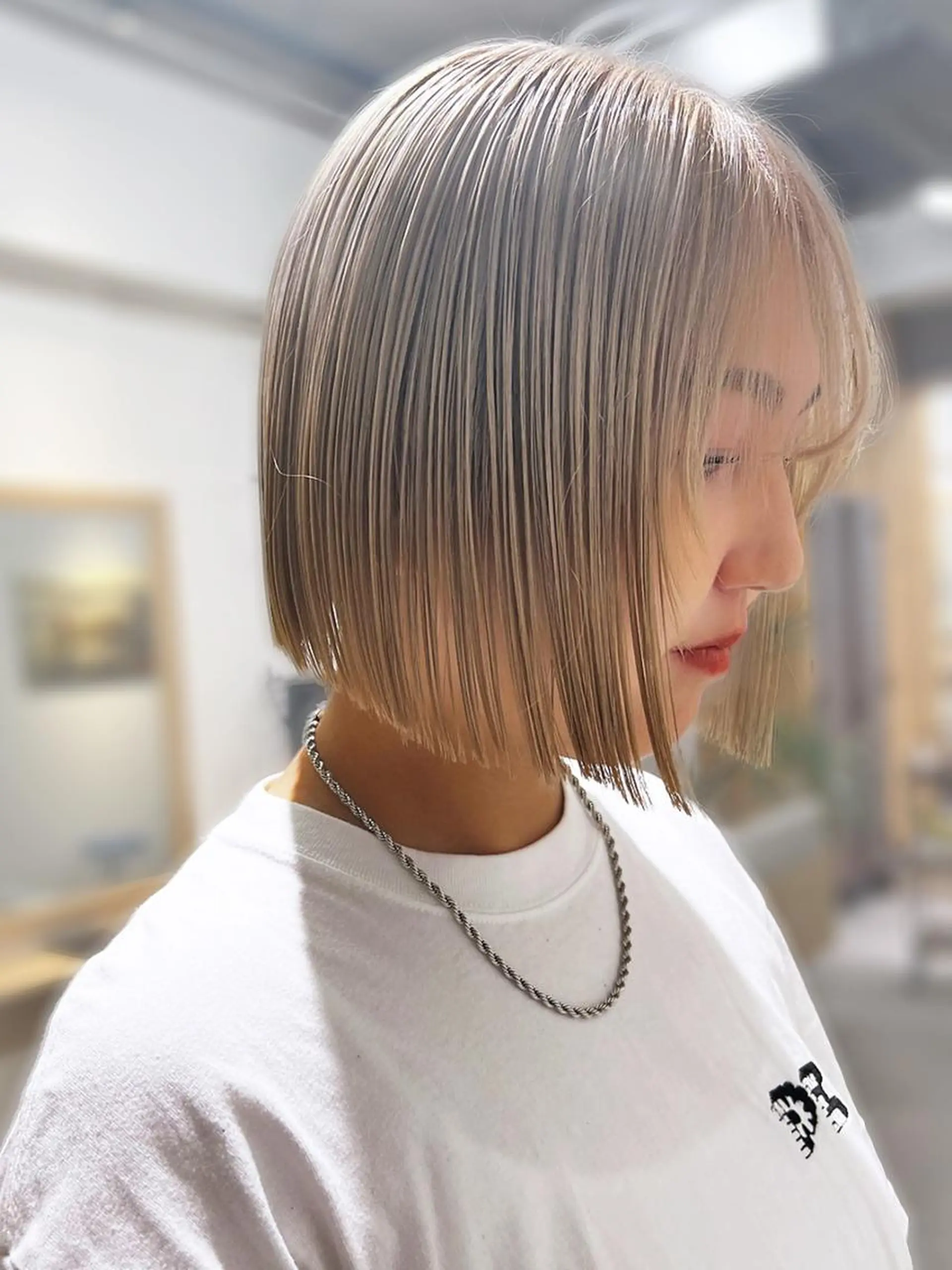 ショート カット ヘアカラー 勝野夏希/ハイトーン /ベージュ/松本のヘアスタイル