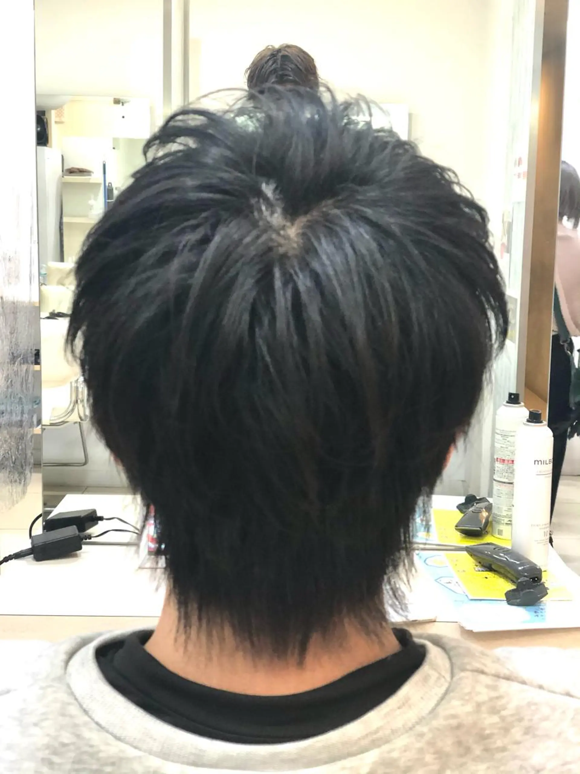 ショート メンズ 髪質改善× 白髪ぼかし溝江のヘアスタイル