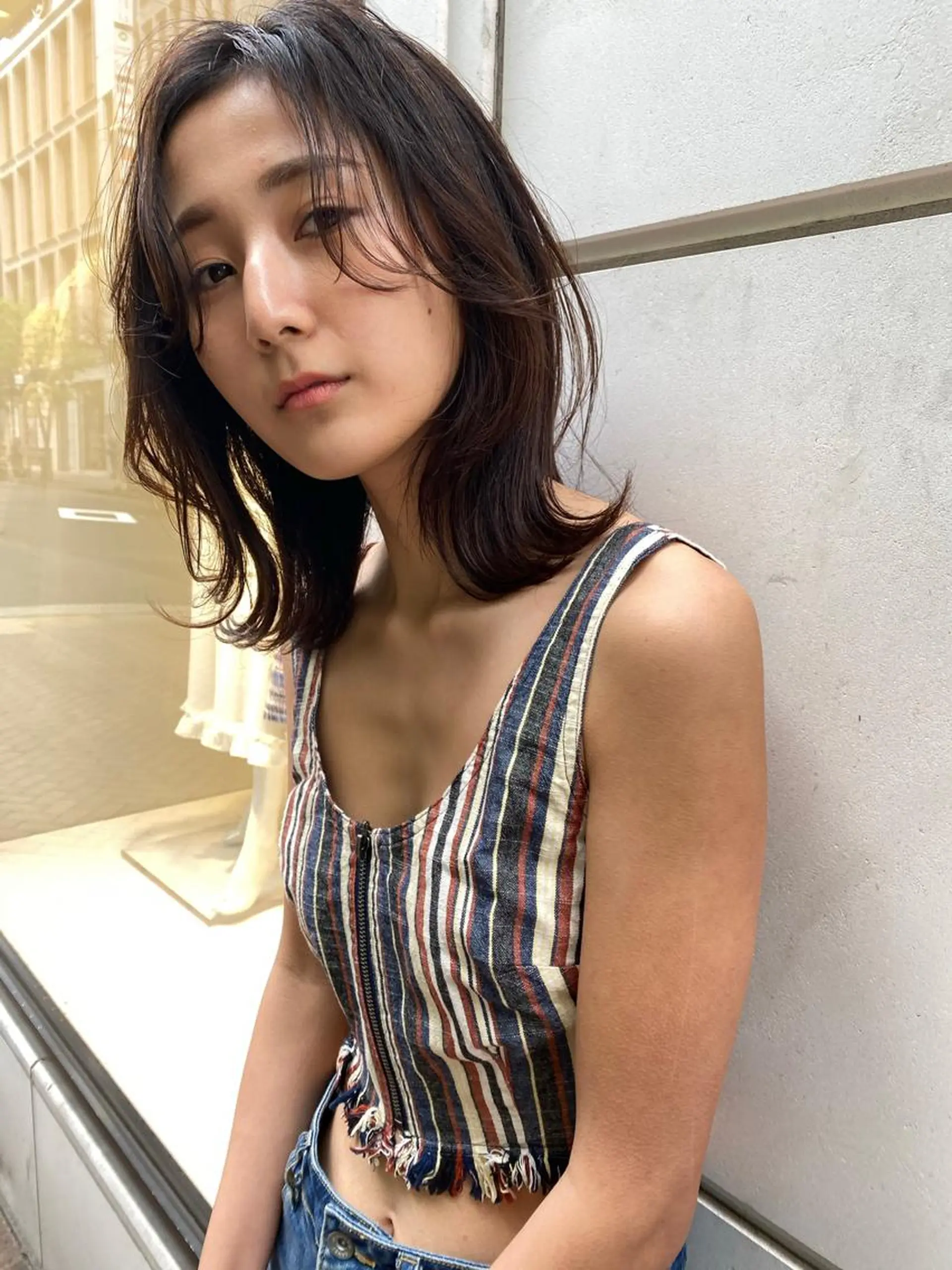 ミディアム 透け感たっぷり柔らか 梨花子🌼のヘアスタイル