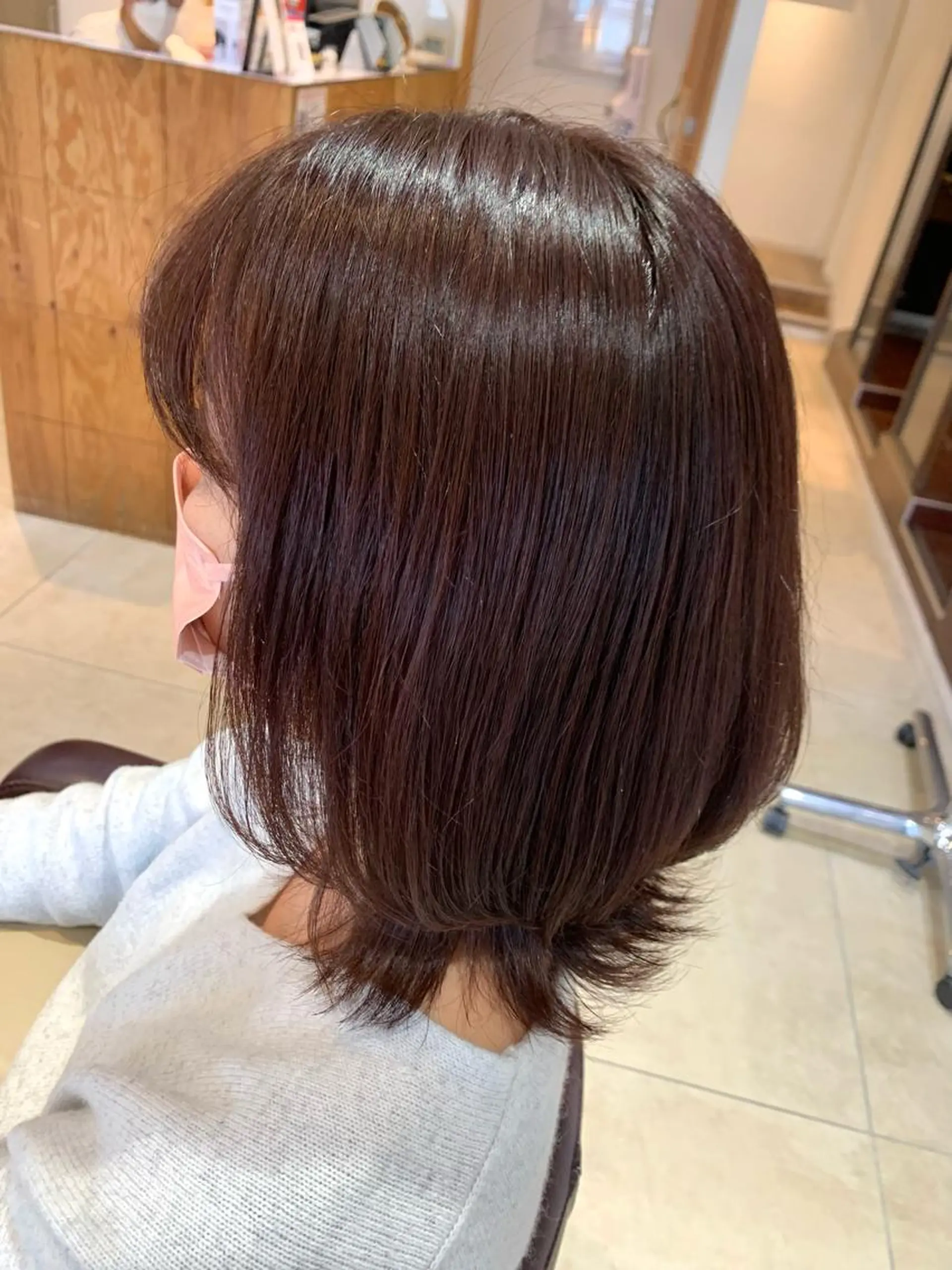 セミロング ピンクブラウン 庄司 沙羅のヘアスタイル