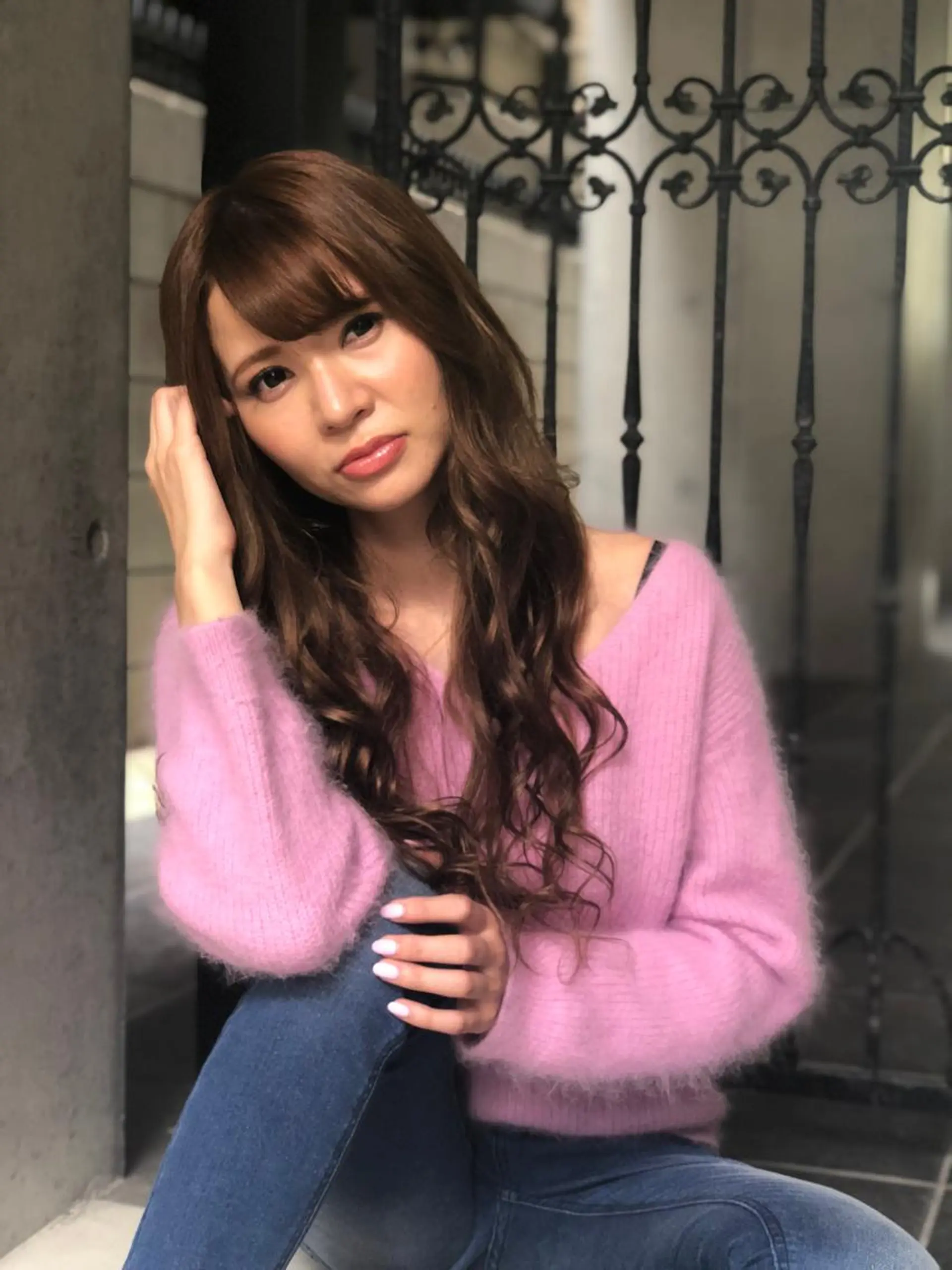 ミディアム プルエクステ ピンクブラウン エクステ カット ヘアカラー トリートメント エクステ Wakita Masakiのヘアスタイル