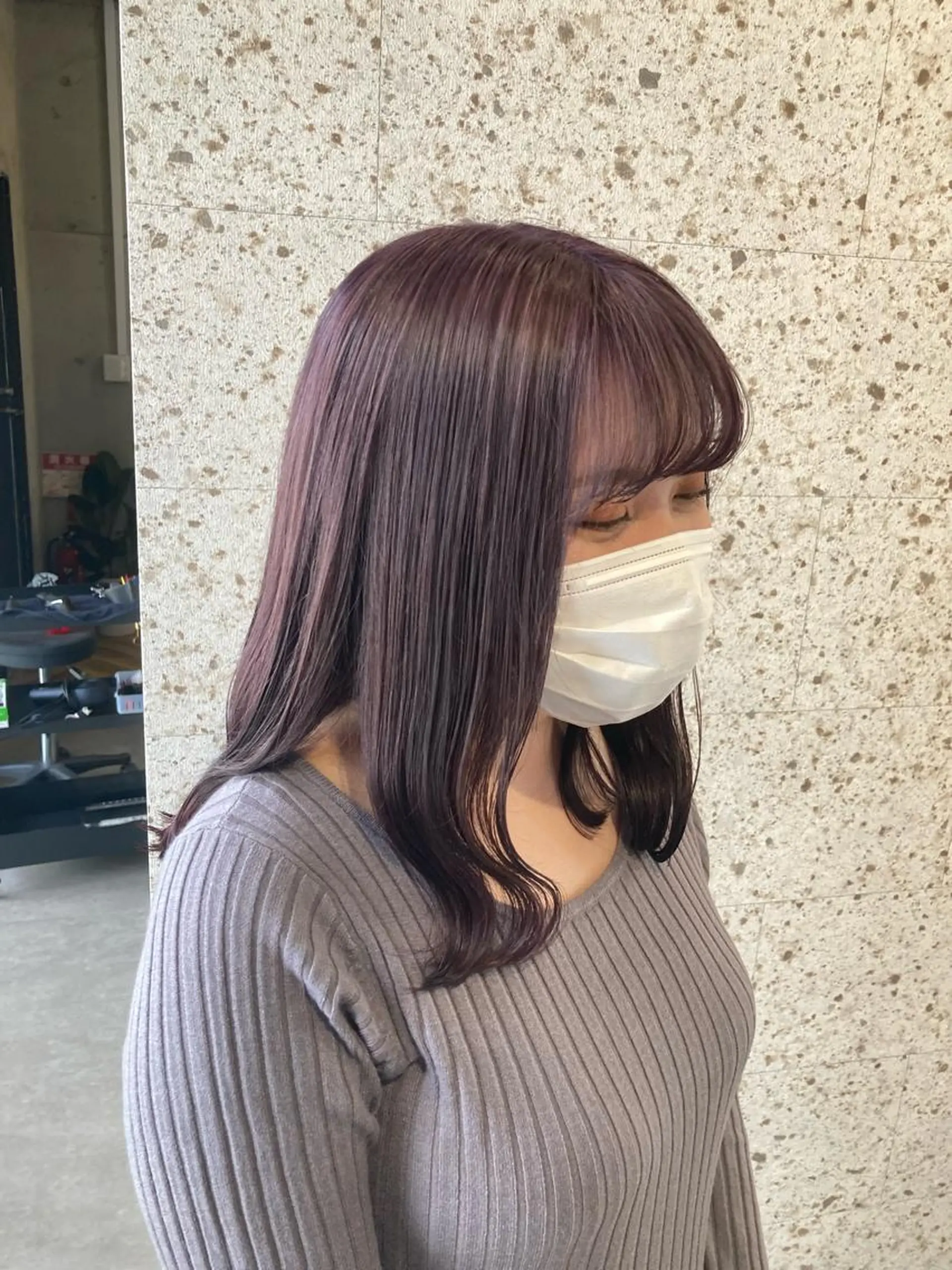 セミロング カラー 髪質改善.縮毛矯正 ×韓国ヘアyukiのヘアスタイル