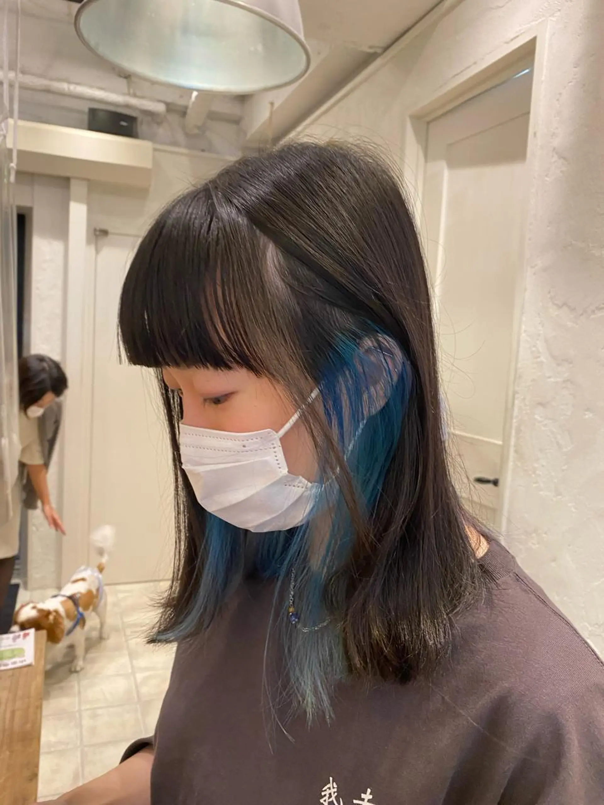 セミロング カラー ブルーカラー インナーカラー 🌸透明感艶 カラー🌸Yuukiのヘアスタイル