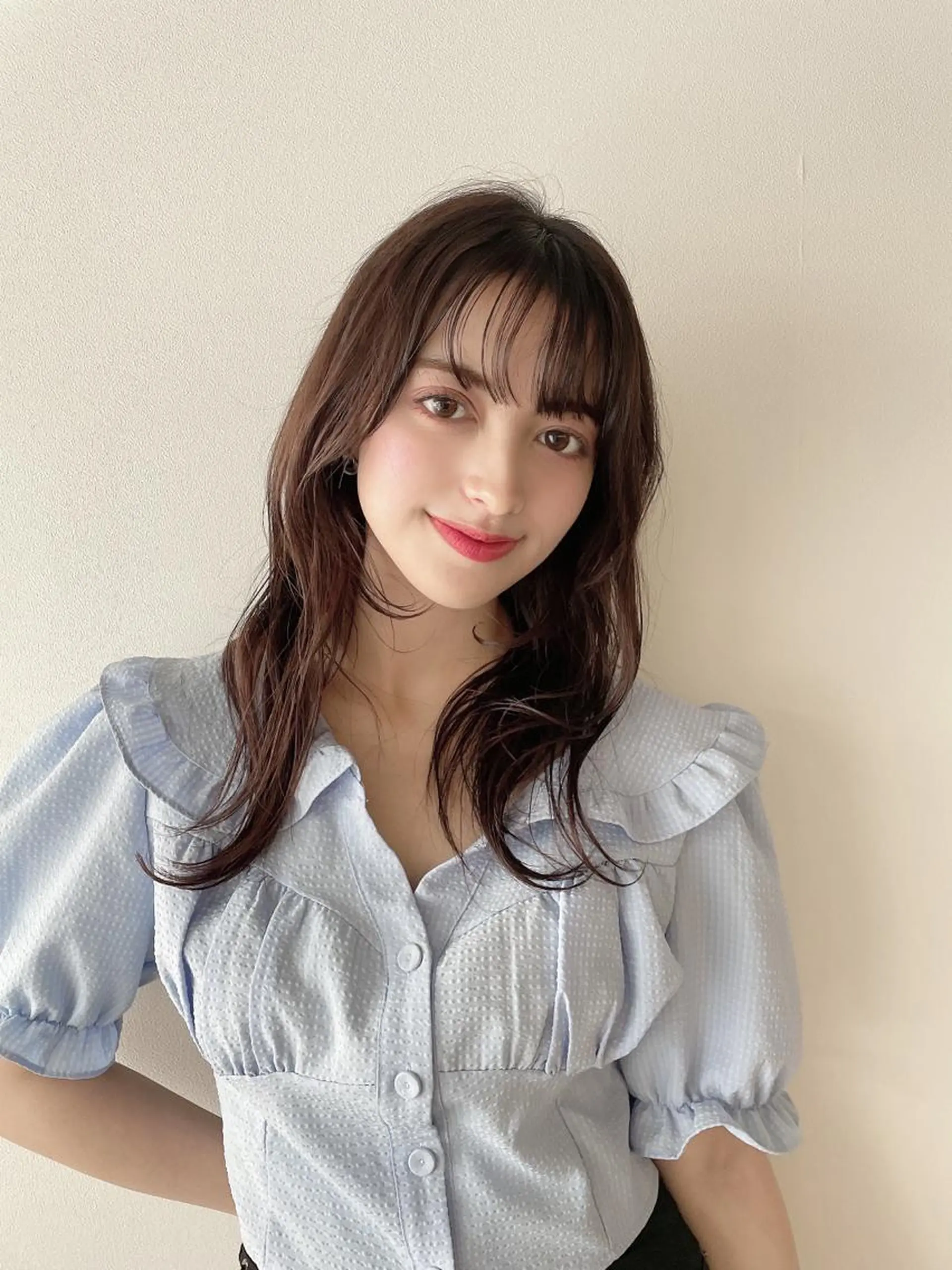 セミロング カラー カット ヘアカラー なりたいが叶う ながしまじゅんきのヘアスタイル