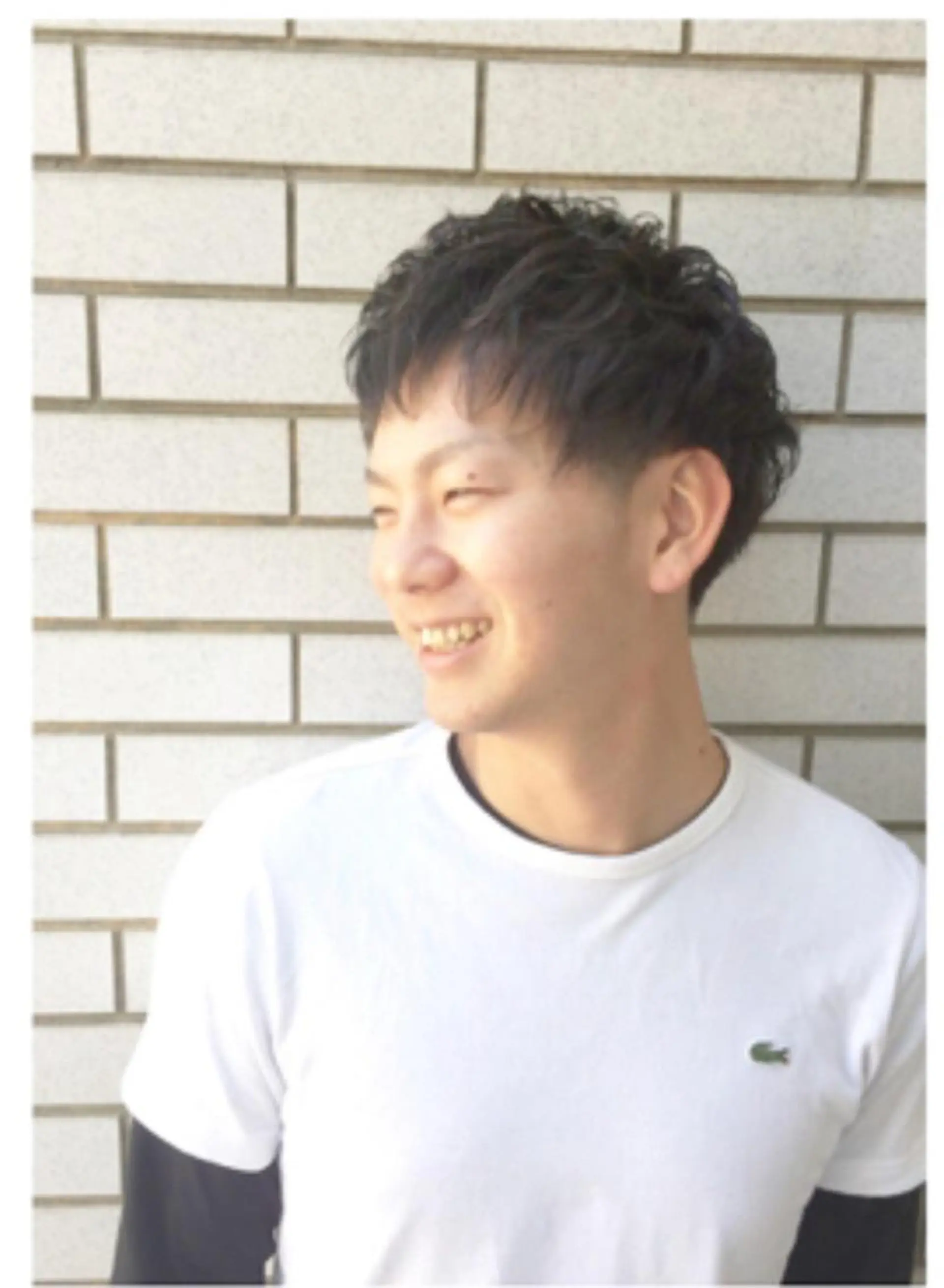 ショート パーマ メンズ マッシュ メンズパーマ ツーブロック ショートヘア 透明感カラー 松田晃代のヘアスタイル