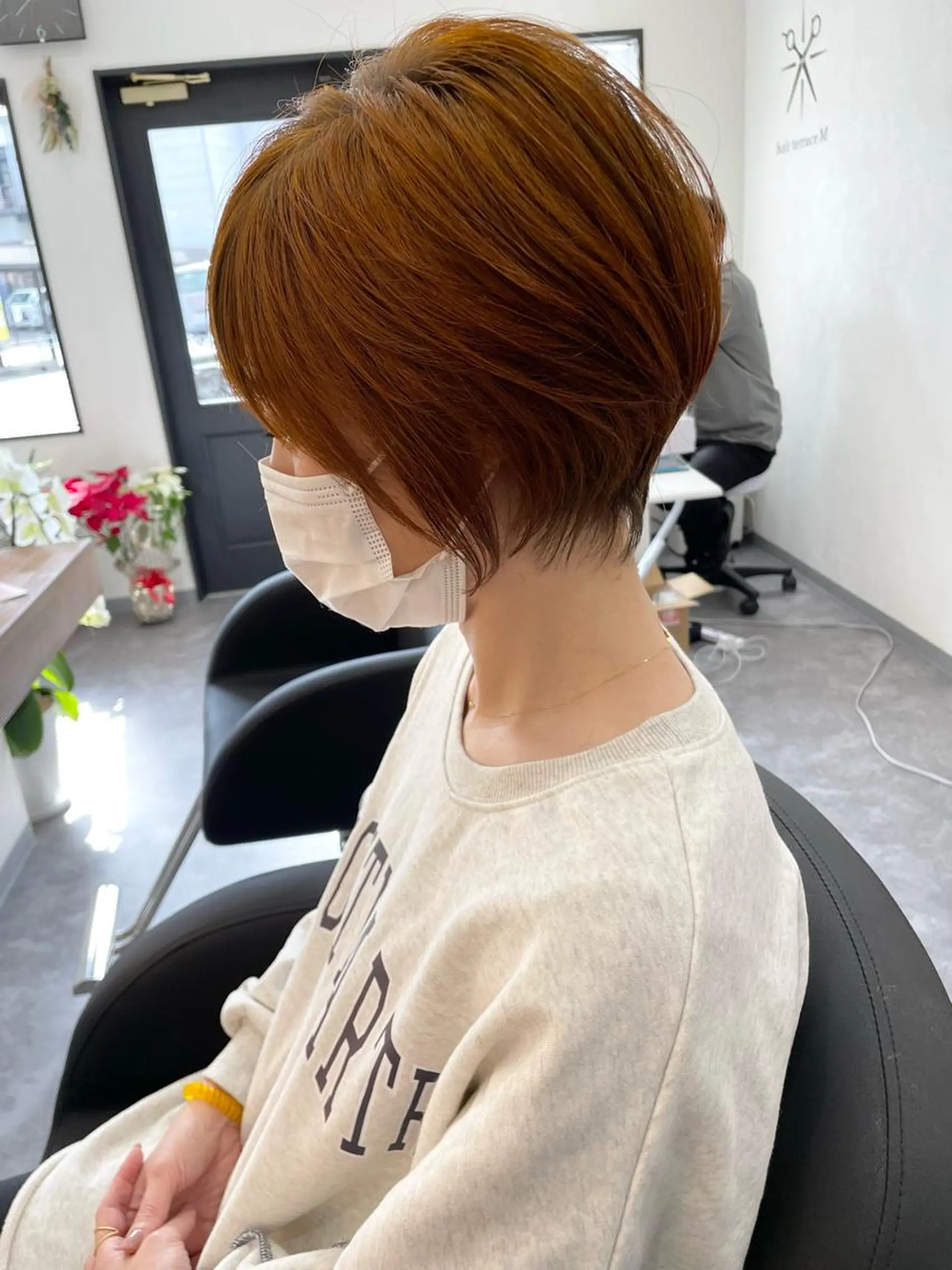 ショート ショートボブ 韓国風カラー ボブ ハイライト 髪質改善 ヘアカラー トリートメント hair terra ce M奈良店のヘアスタイル
