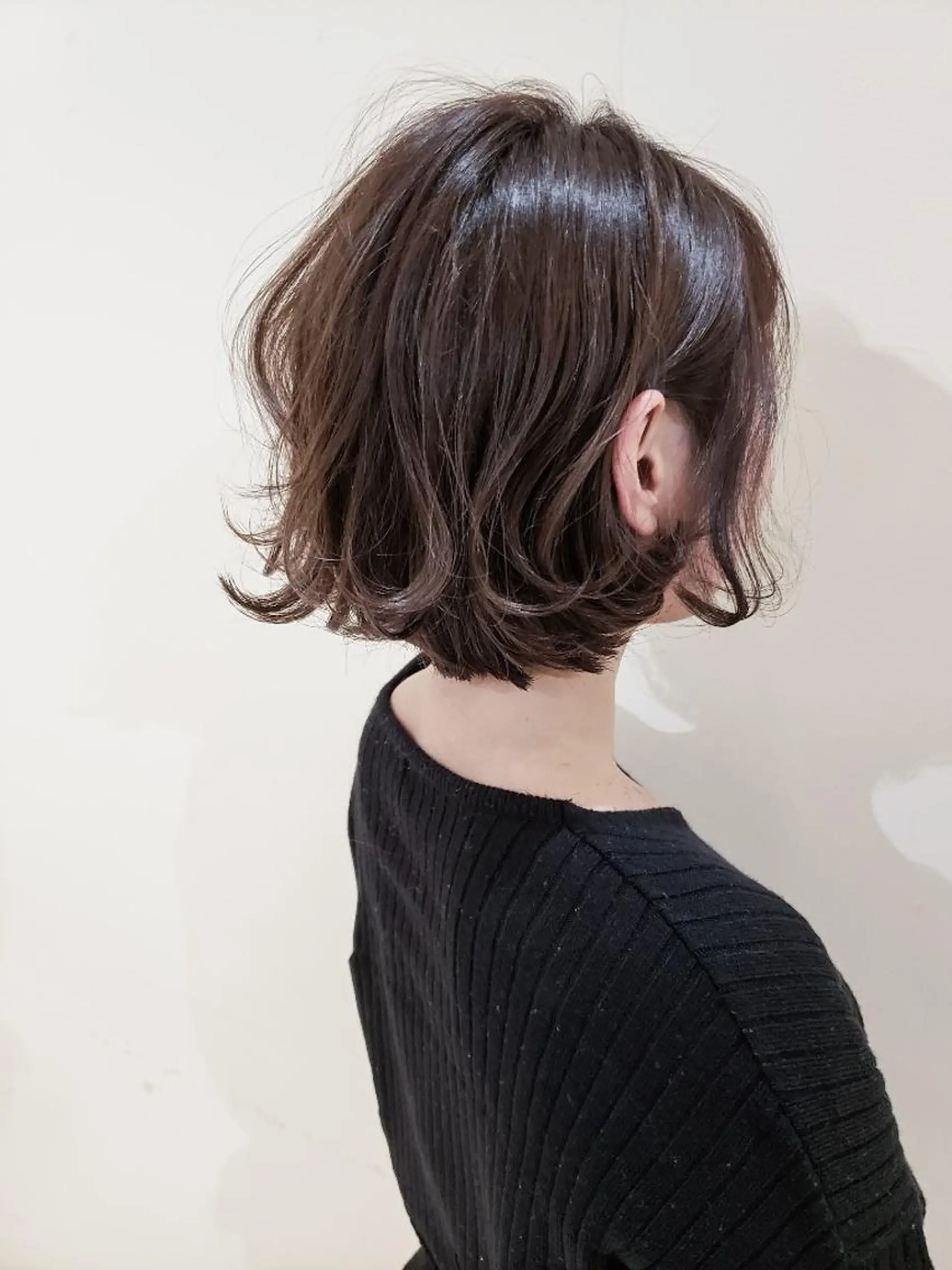 ミディアム カラー 透明感カラー ボブ カット パーマ 尾野 恭平のヘアスタイル