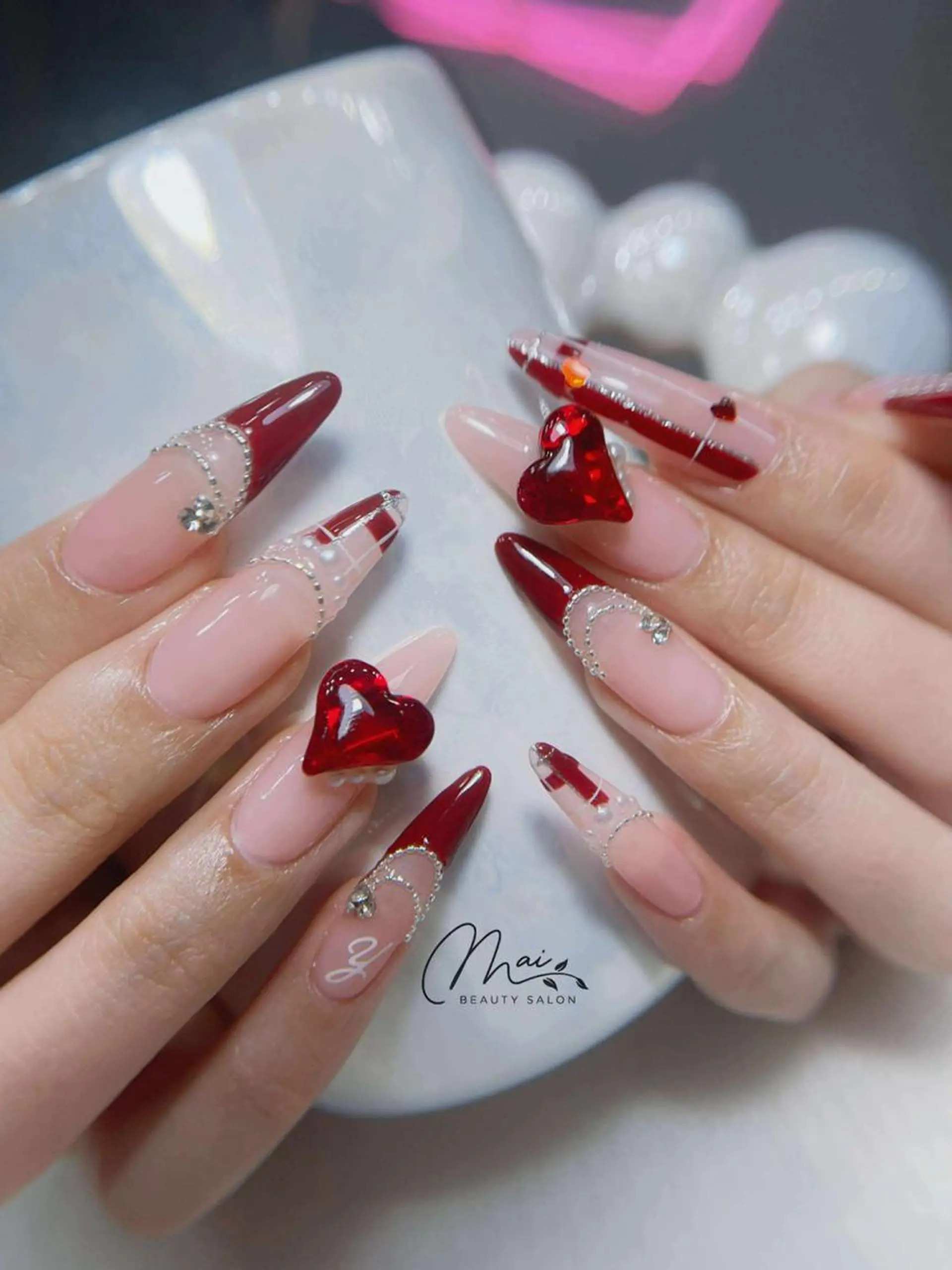 ネイル オーロラネイル チークネイル 長さ出し フラッシュネイル フットネイル MaiBeauty To Toのネイルデザイン