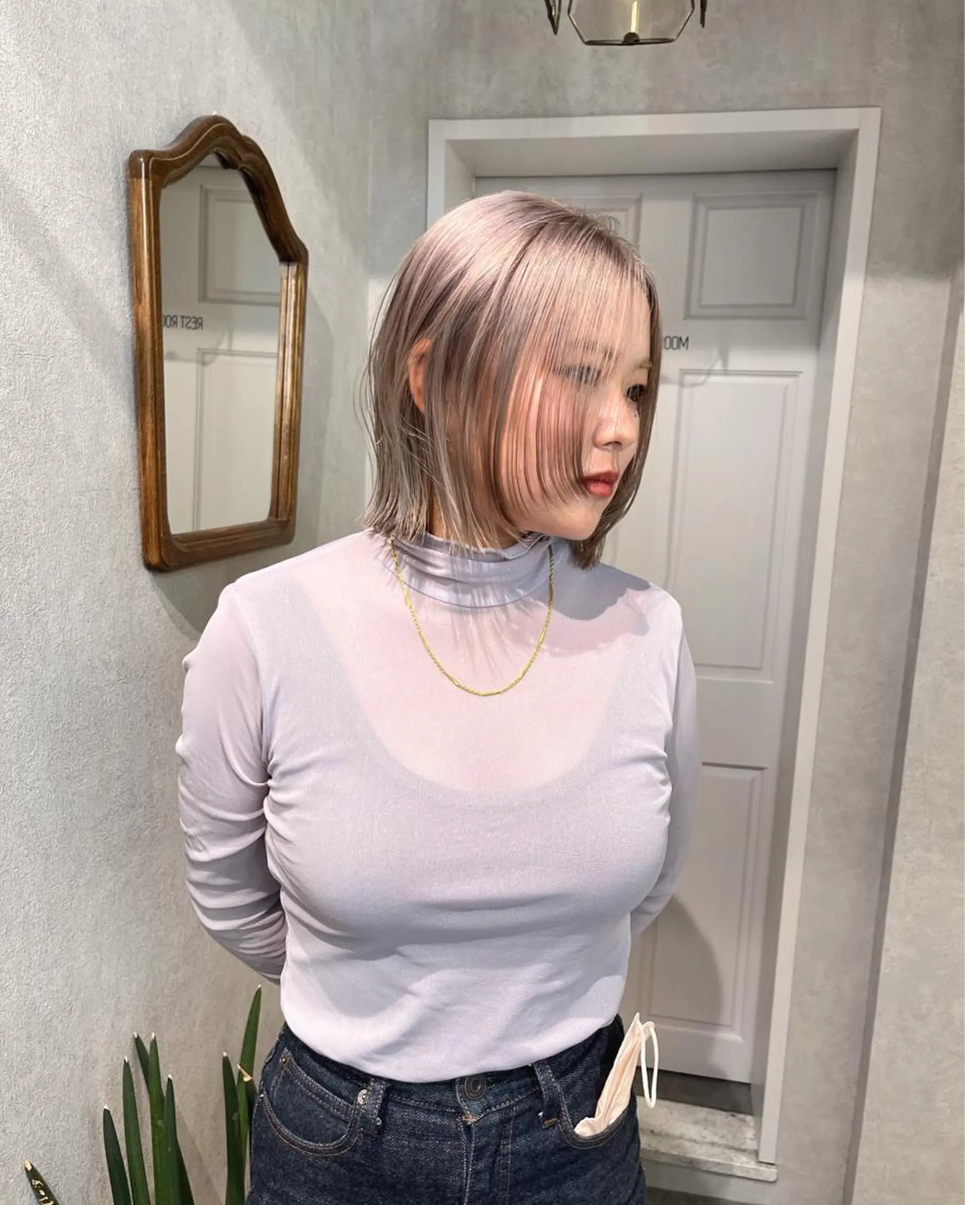 ショート カラー ボブレイヤー ボブ 顔まわりレイヤー 顔周りカット レイヤーカット ヘアセット🎀パーマ Tsubasaのヘアスタイル