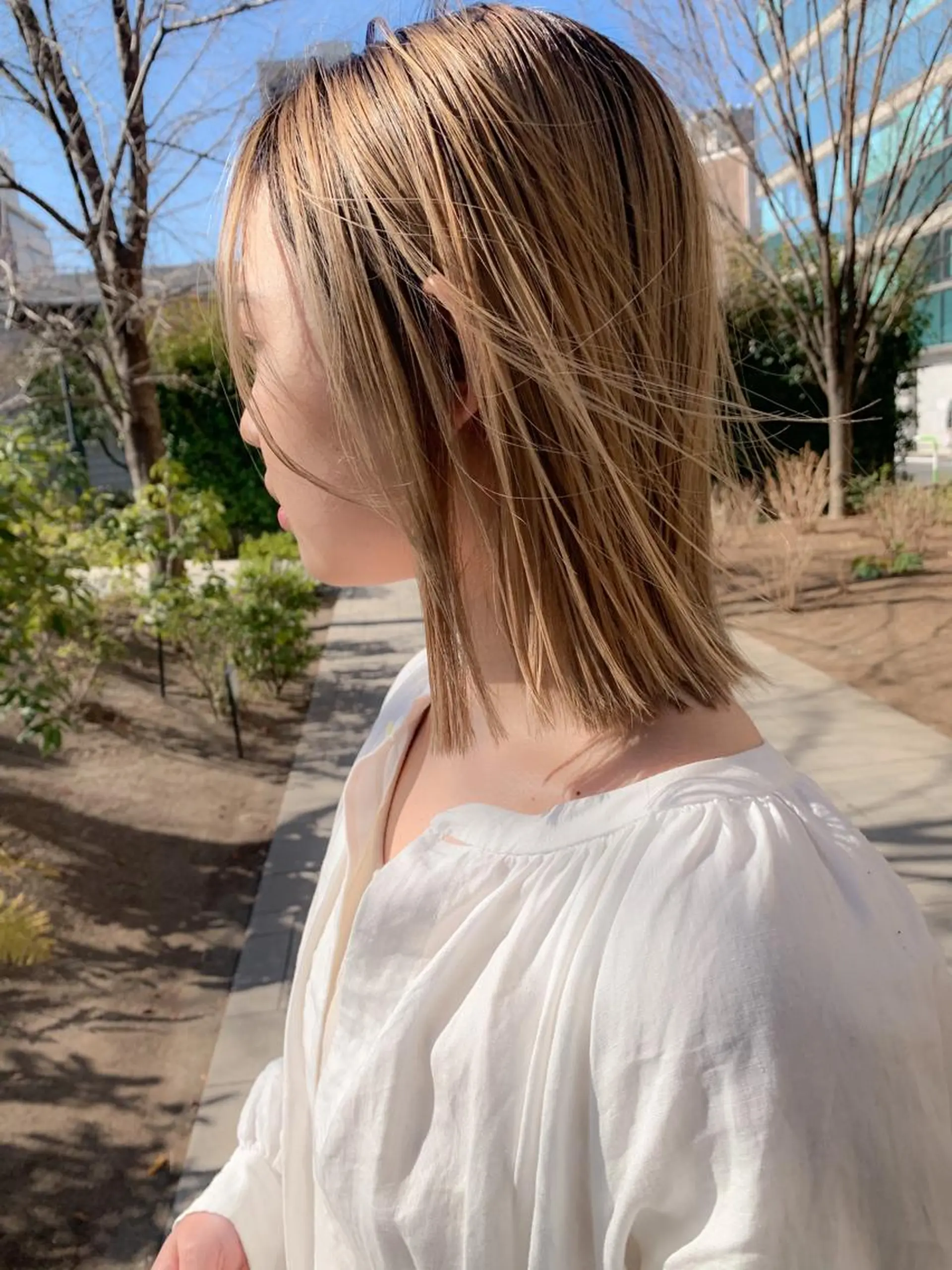 ミディアム カラー ベージュカラー ハイトーンカラー ミルクティーベージュ 髪質改善 topstylist fukudaのその他イメージ