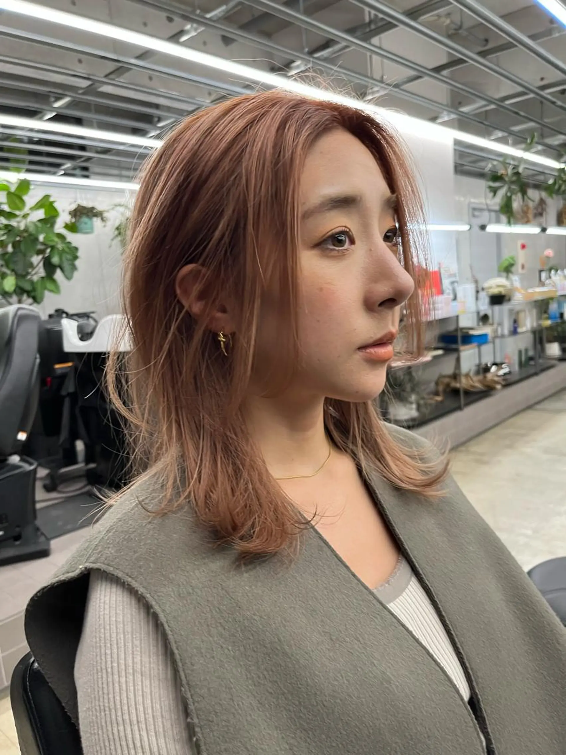 セミロング カラー カット ヘアカラー ダブルカラー/ ケアブリーチ/クニトのヘアスタイル