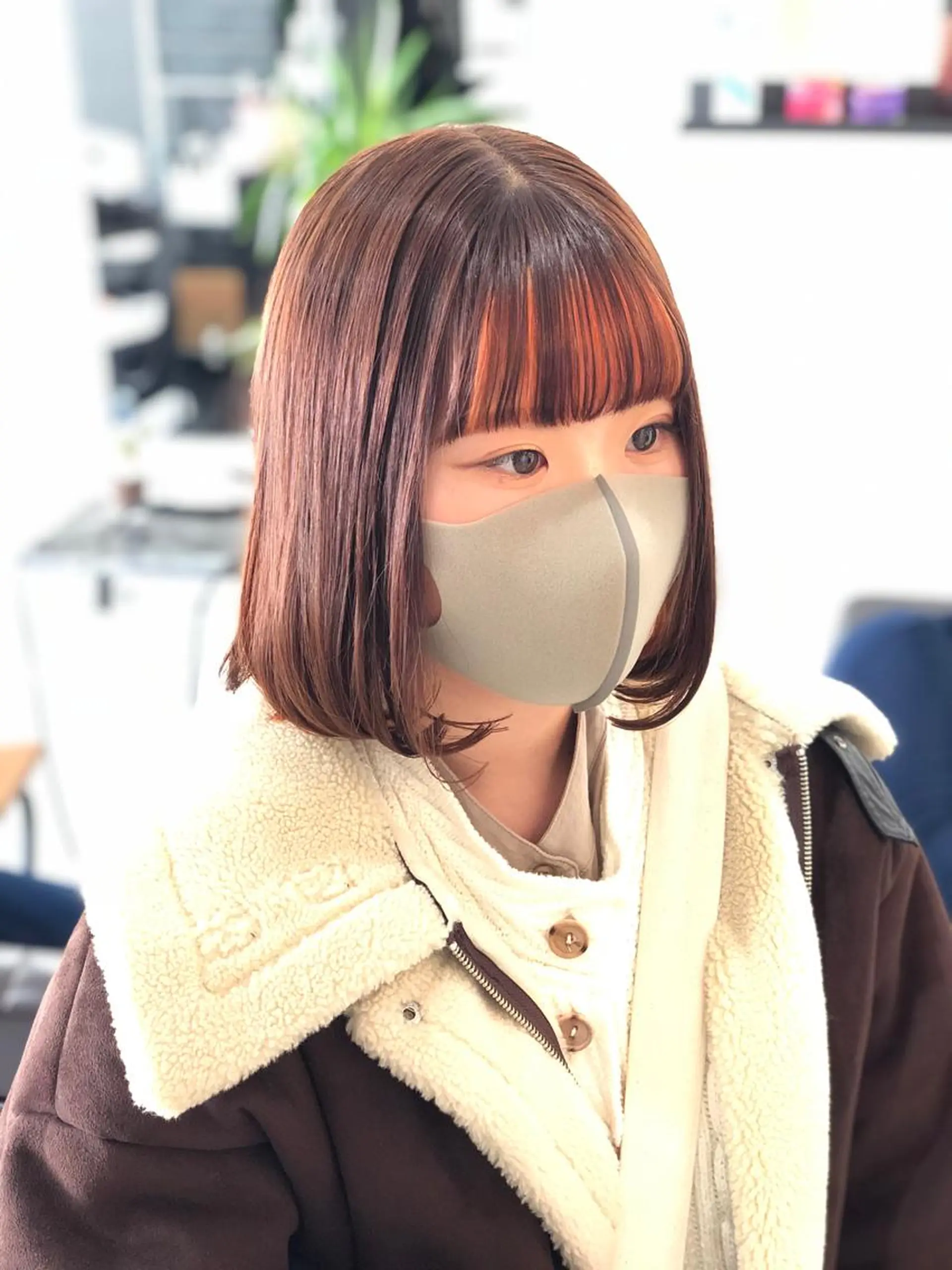 ミディアム カラー インナーカラー オレンジ ボブ 後藤 ユウキ/髪質改善🫧のヘアスタイル