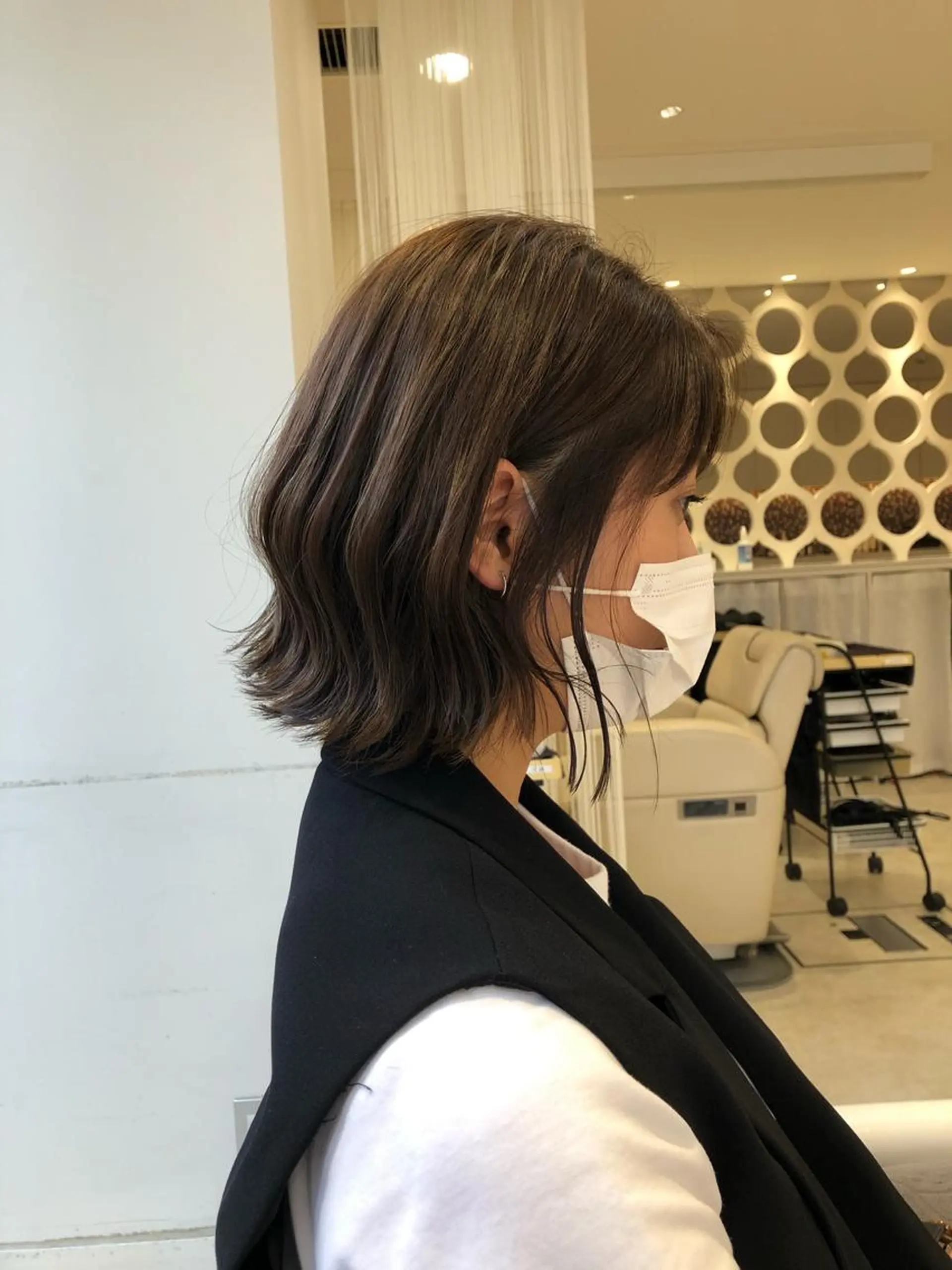 ミディアム カラー ボブ くびれヘア レイヤー×髪質改善✨ 渋谷/佐藤侑哉のヘアスタイル