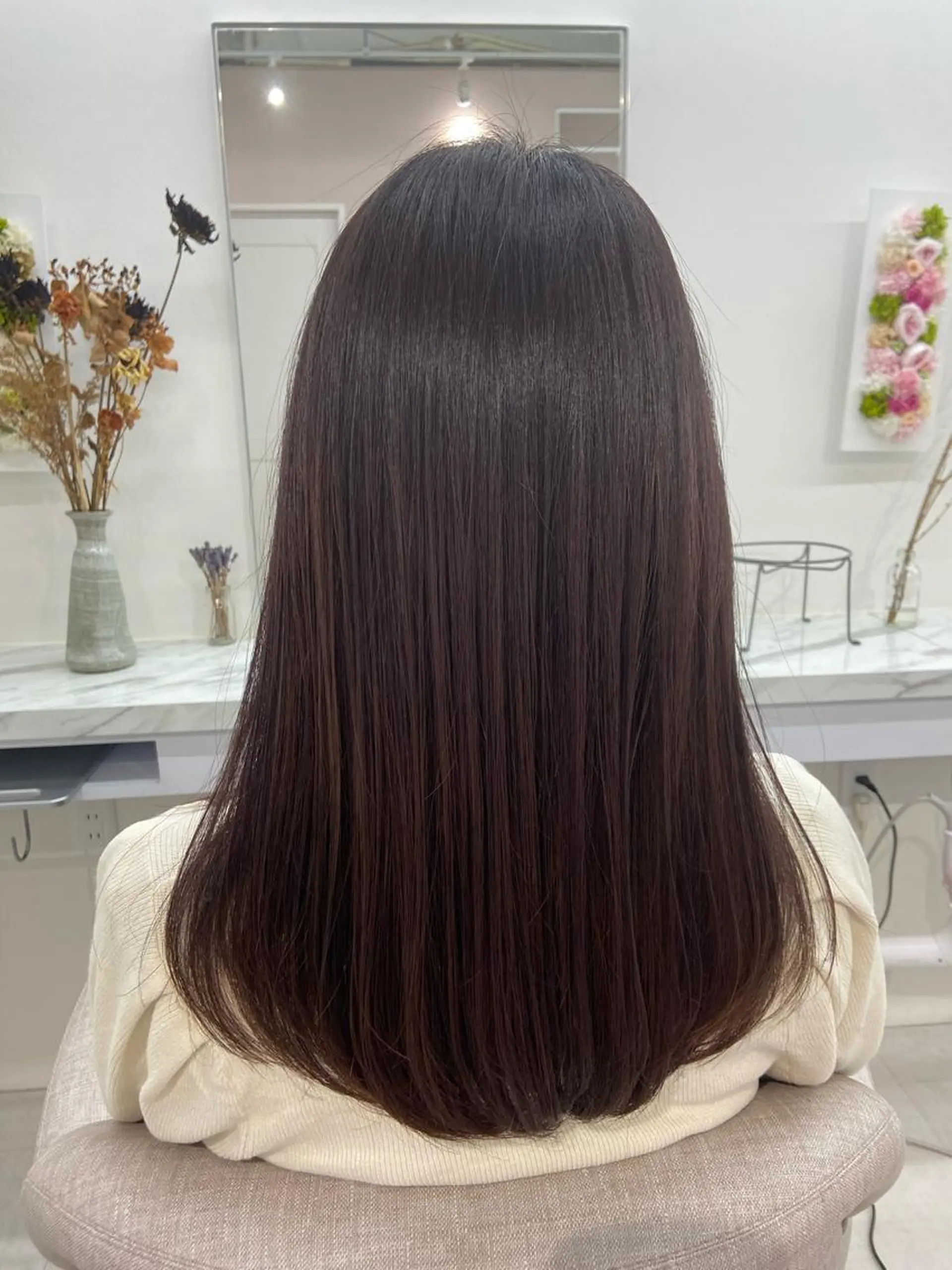 ロング カラー カット 縮毛矯正 トリートメント しみず さきのヘアスタイル