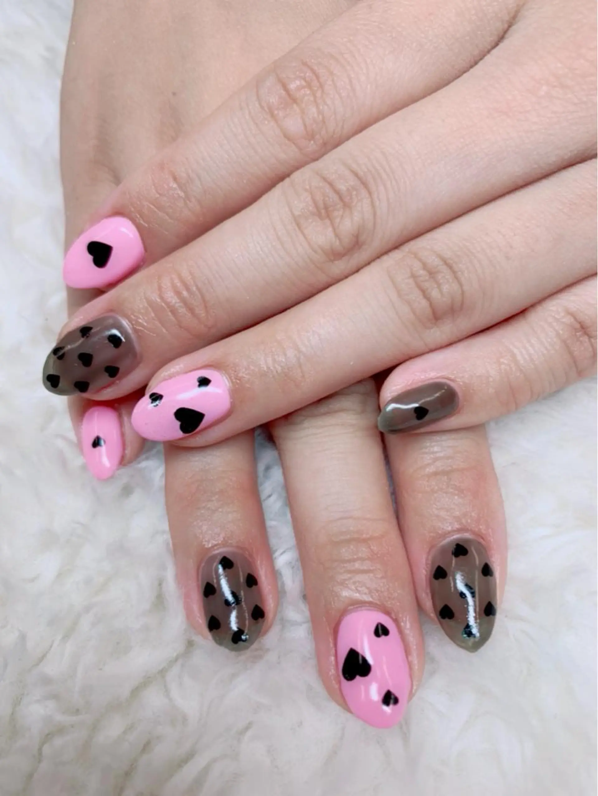 ネイル アートネイル ジェルネイル ハート ピンク ハンドネイル フットネイル T. kayoのネイルデザイン