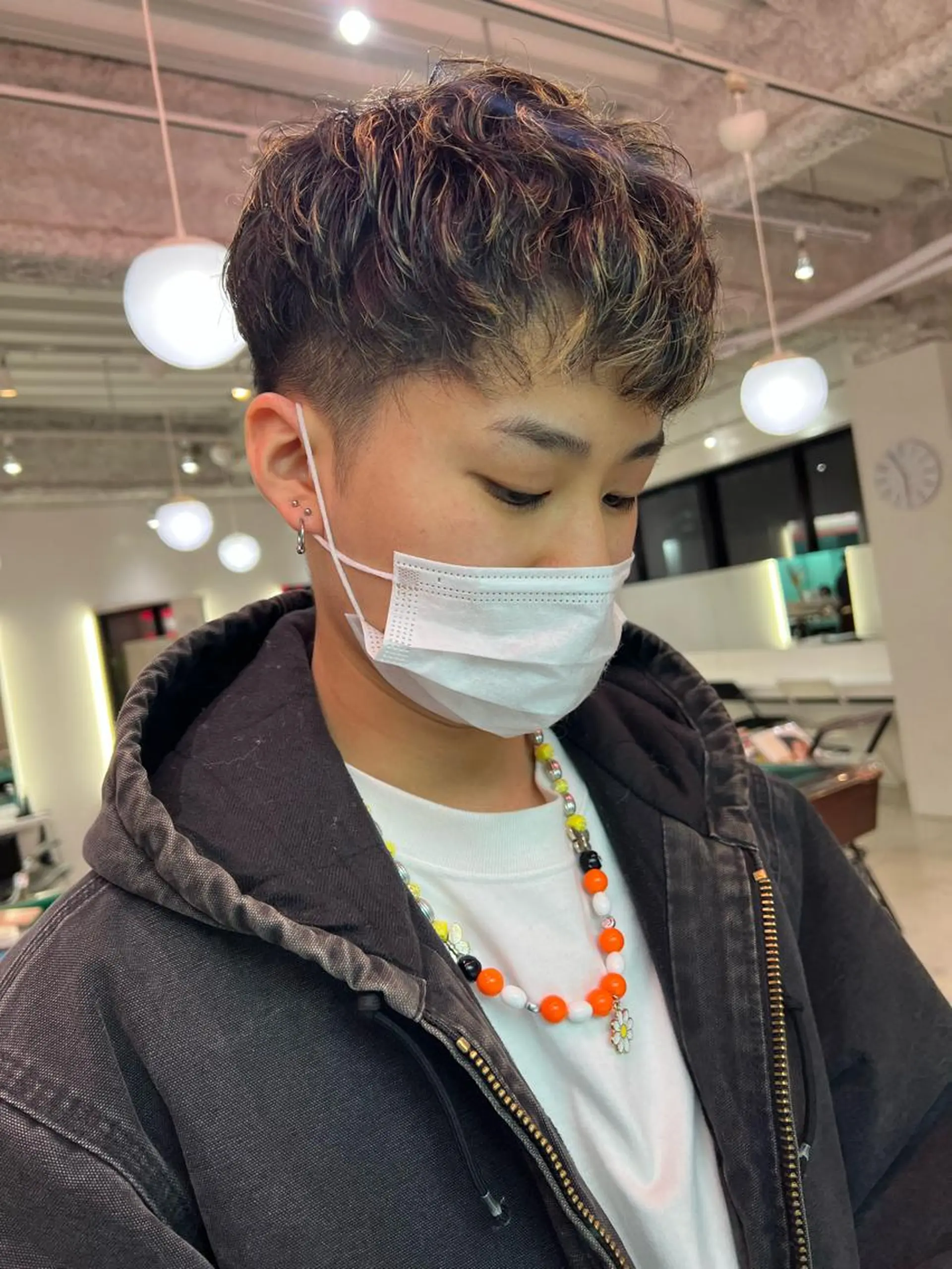 ショート カラー パーマ メンズ 🧨ブリーチー×ボブ レイヤー💎じゅえるのヘアスタイル