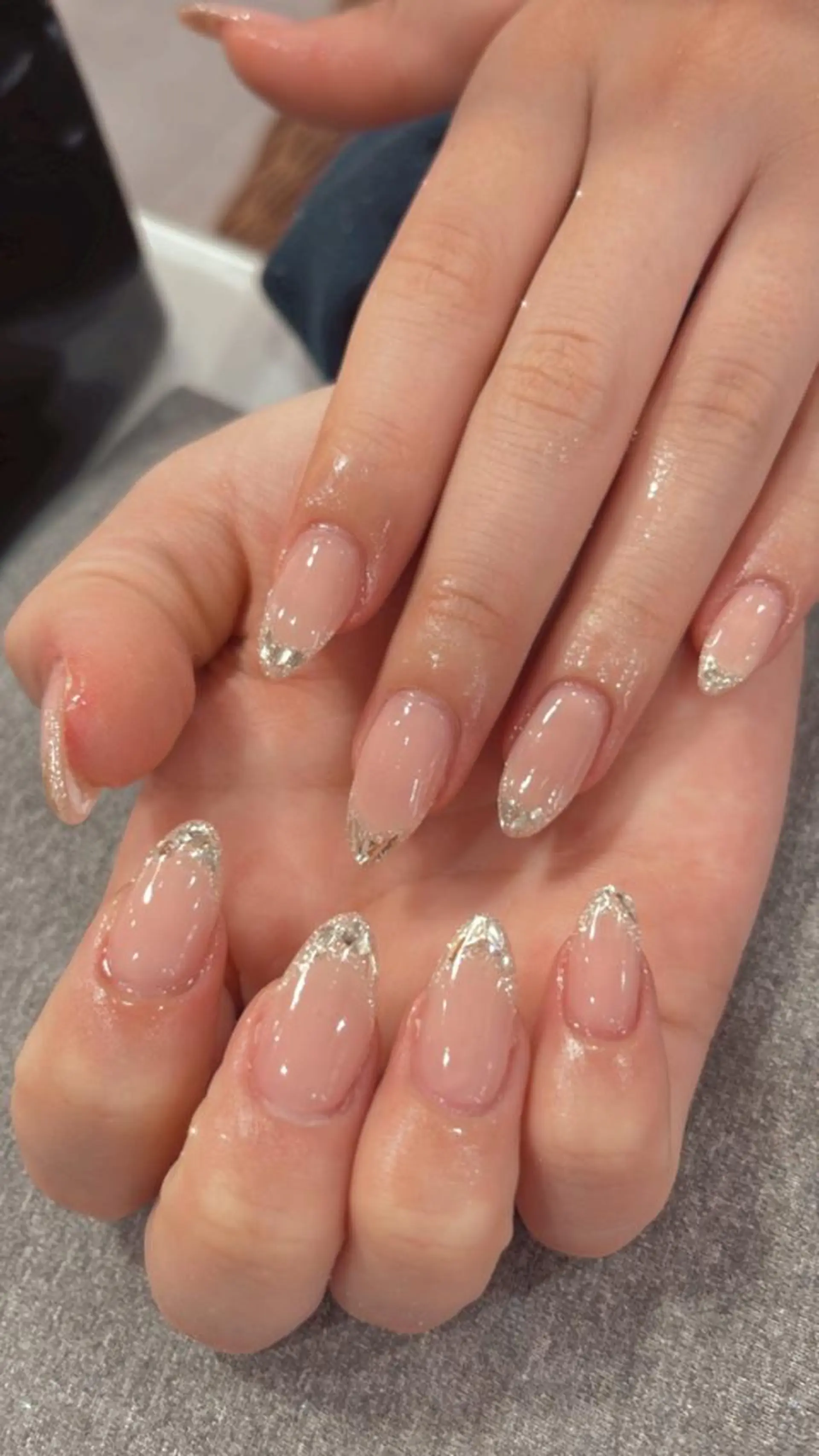ネイル フレンチネイル ガラスフレンチ wooone所属・鶴橋wooone nail.rieのネイルデザイン