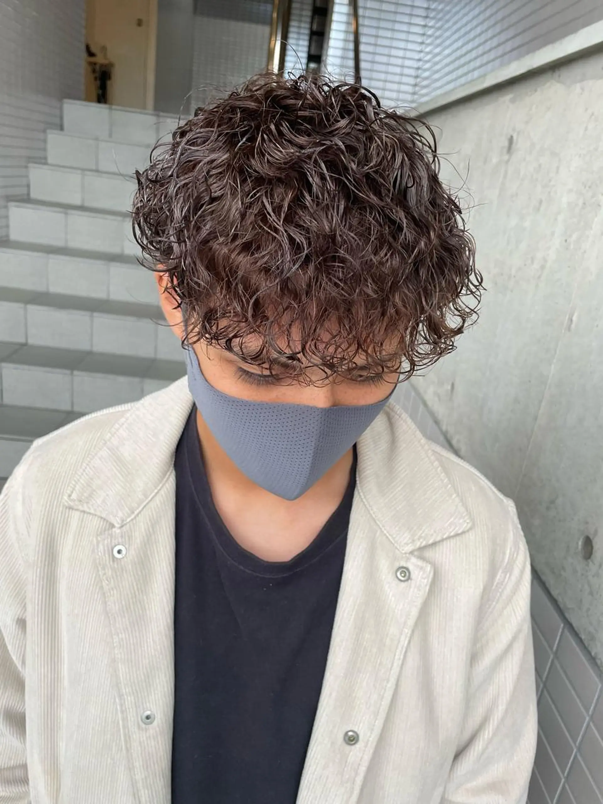 パーマ メンズ カット パーマ 大阪メンズ 美容師井上智博のヘアスタイル