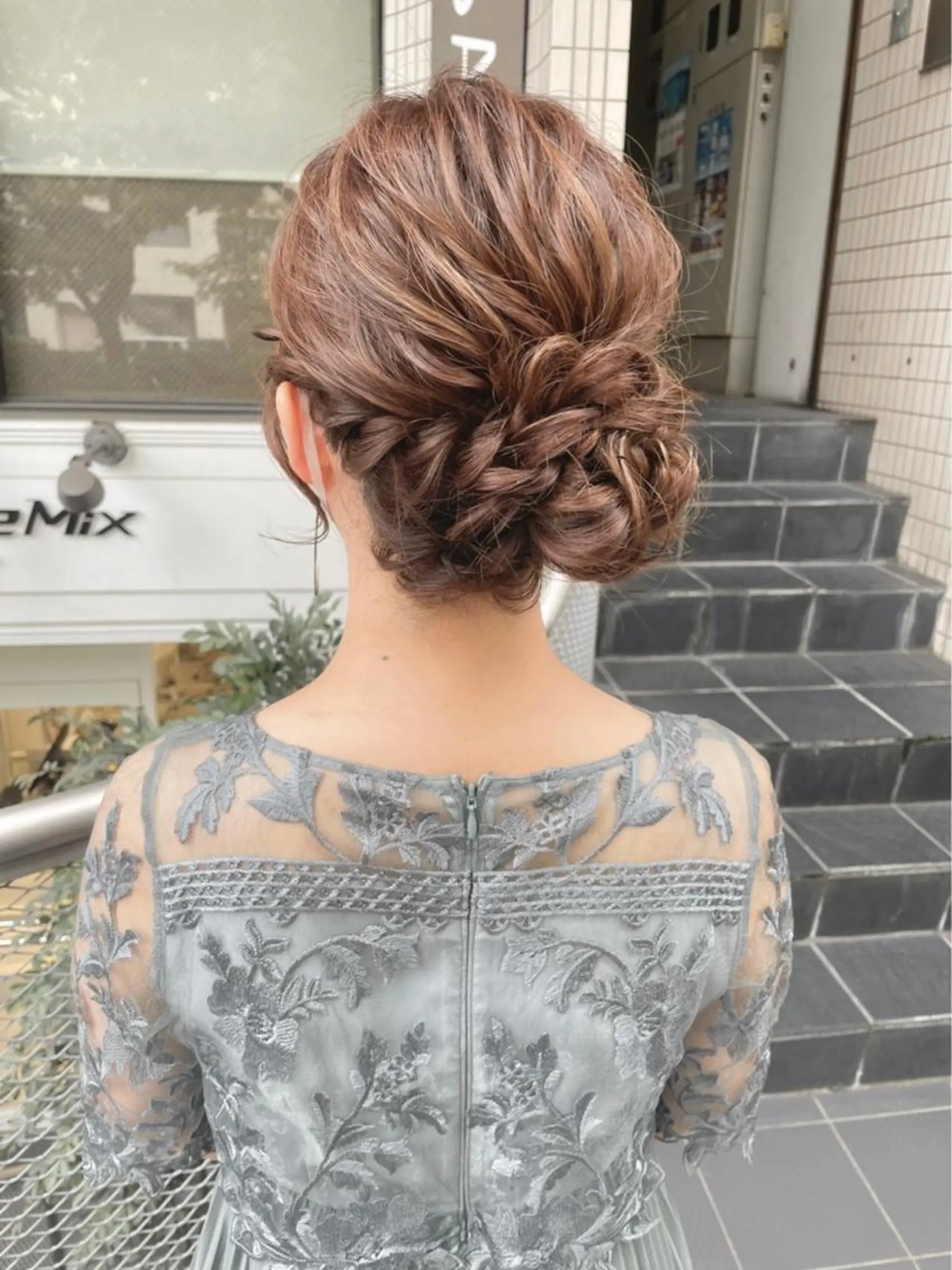 セミロング カラー ヘアアレンジ 結婚式・ブライダル GO TODAY SHAiRE SALON岡山所属・Sana/ 耳ツボ/インナーのヘアスタイル