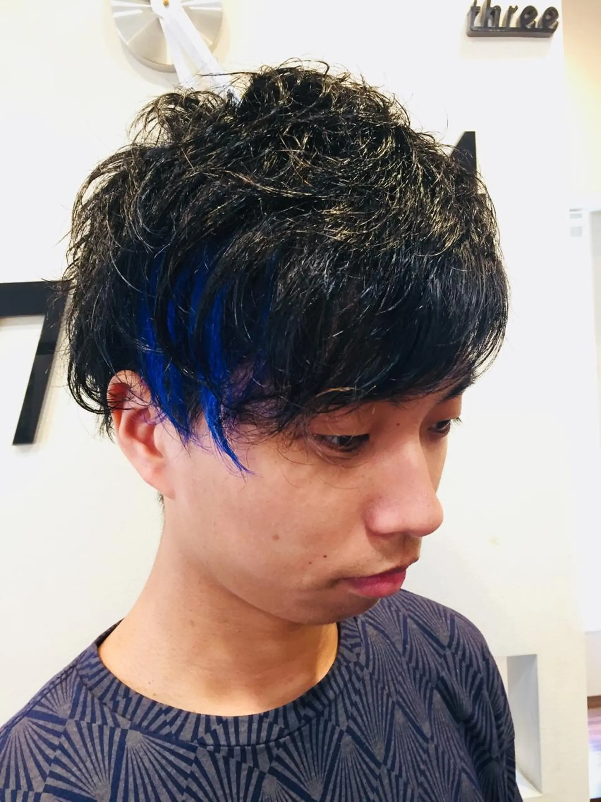 ショート カラー メンズ ブルーカラー ヘアカラー トリートメント ヘアセット 中村 優太のヘアスタイル