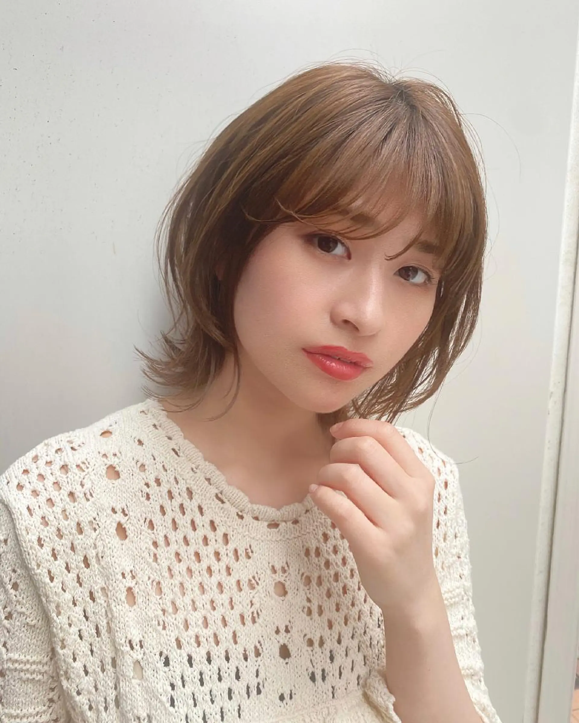 ショート カラー ボブ くびれヘア ヘアカラー トリートメント 艶カラー/似合わせ 💖Emmy💖のヘアスタイル