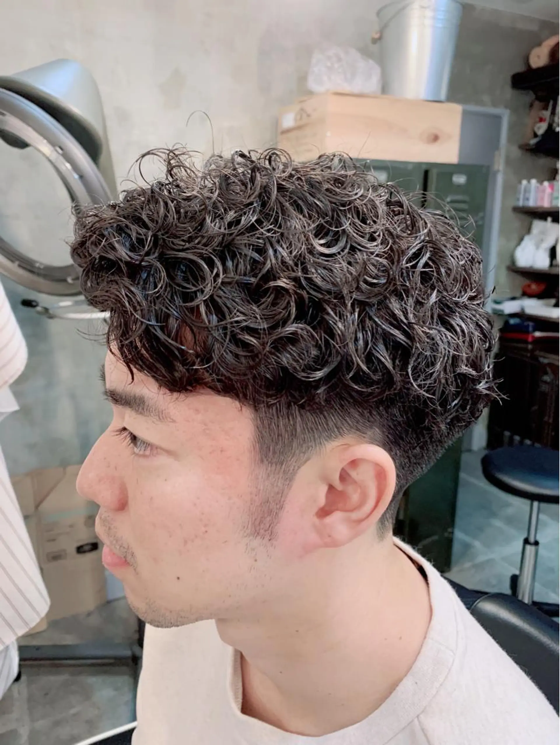 ショート パーマ メンズ メンズパーマ メンズ専門CANEL かずまのヘアスタイル