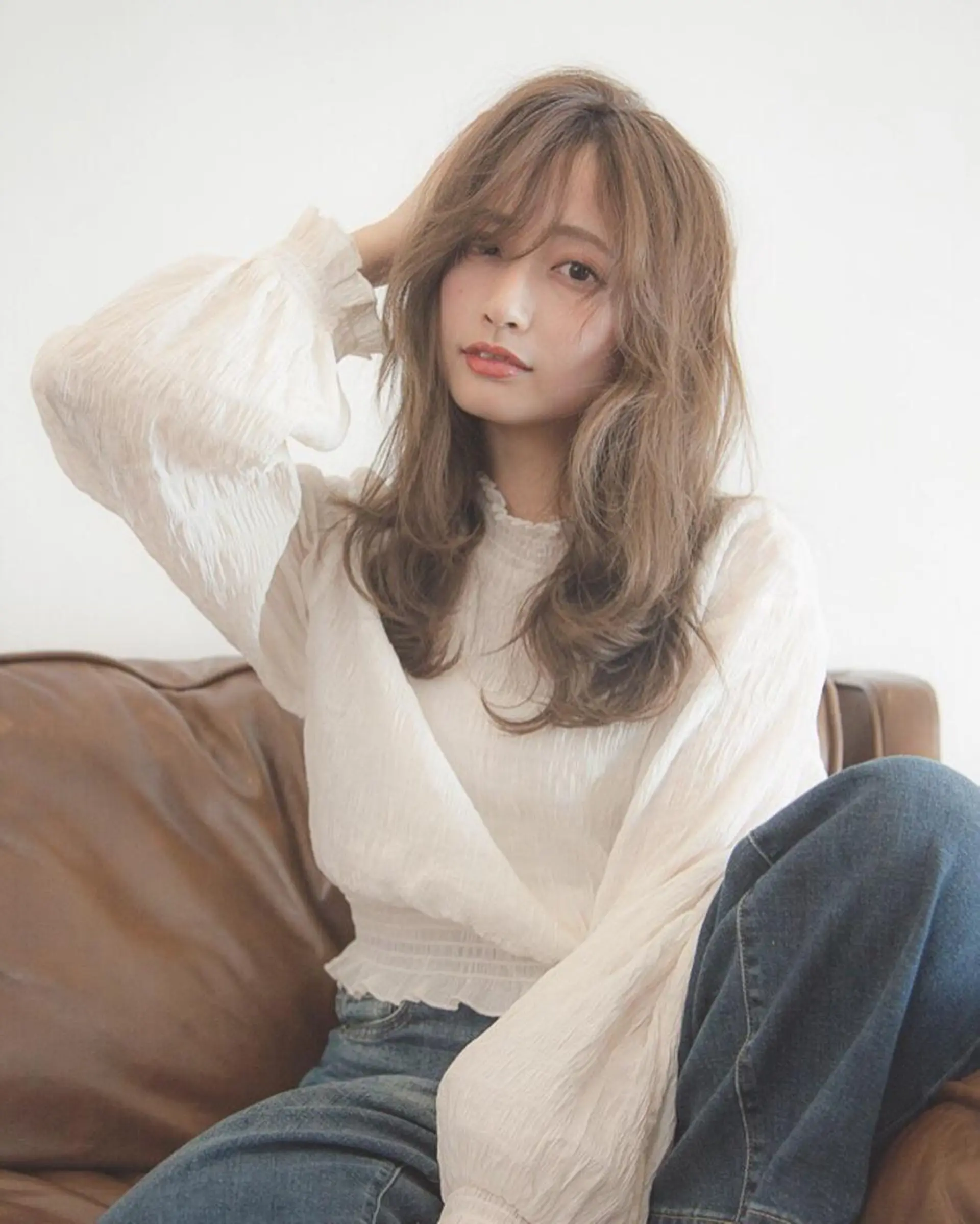 セミロング 店長/mao/ 前髪/顔周りカットのヘアスタイル