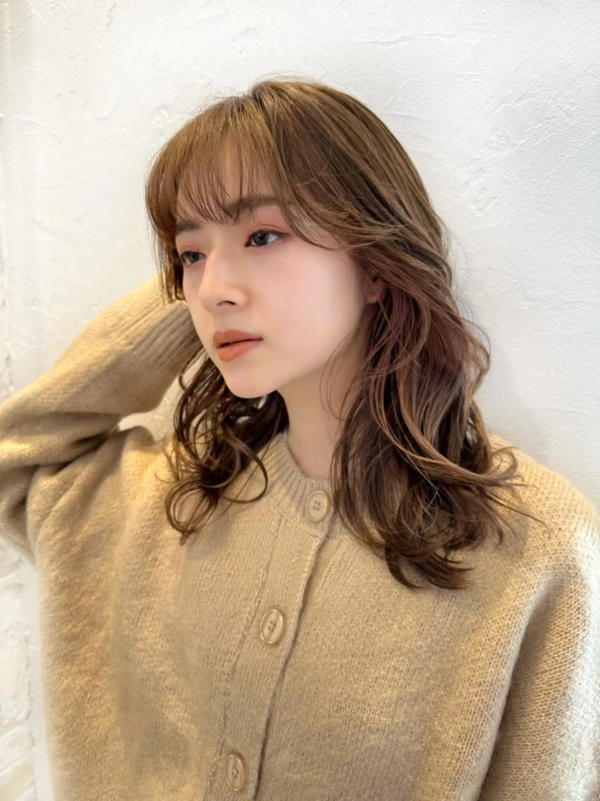 ミディアム カラー パーマ 大人レイヤー×艶髪 小久保　春暁のヘアスタイル