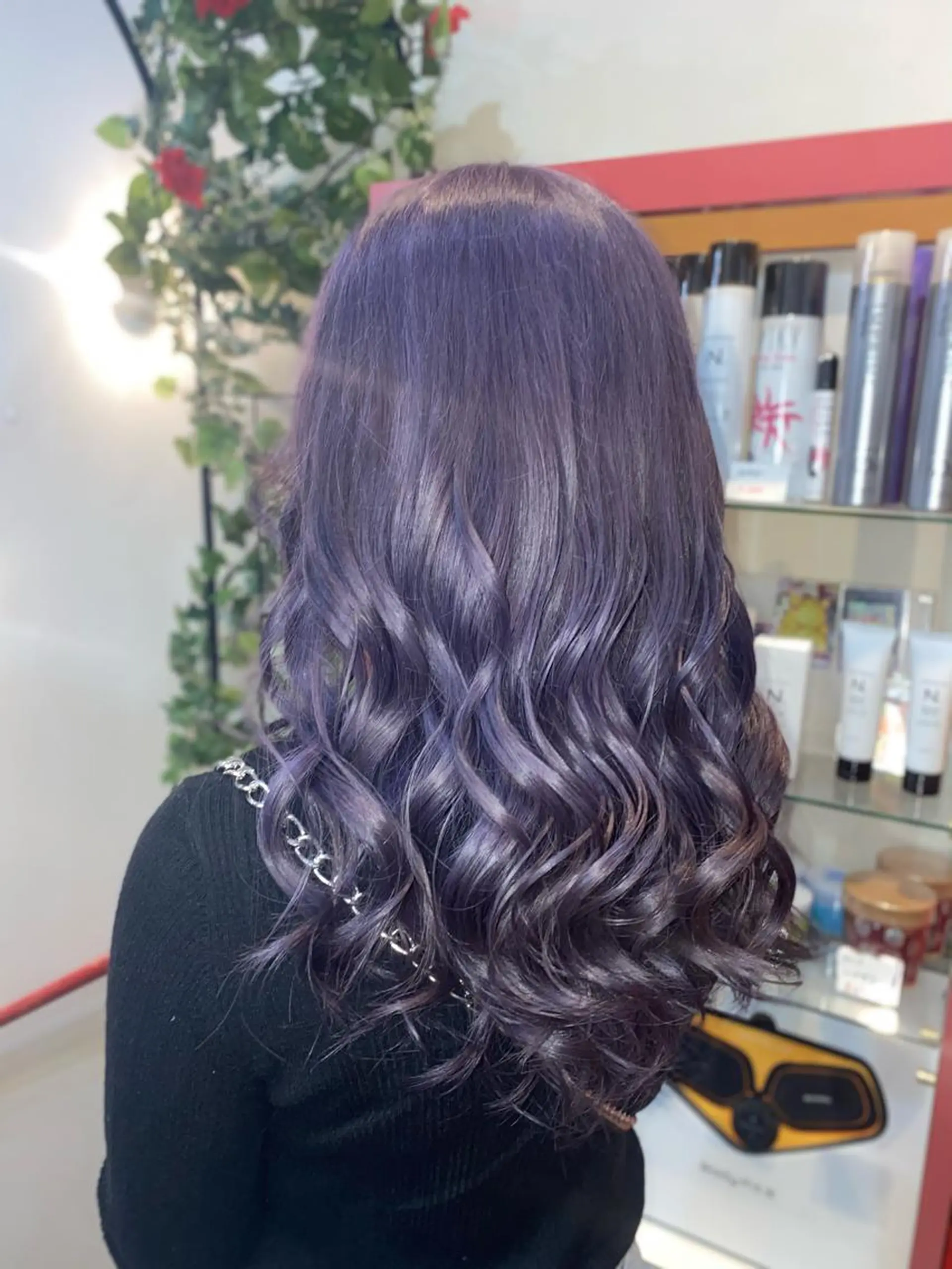 セミロング パープルカラー ヘアカラー ゆぴ☾‪/推しカラー /ハイトーンのヘアスタイル