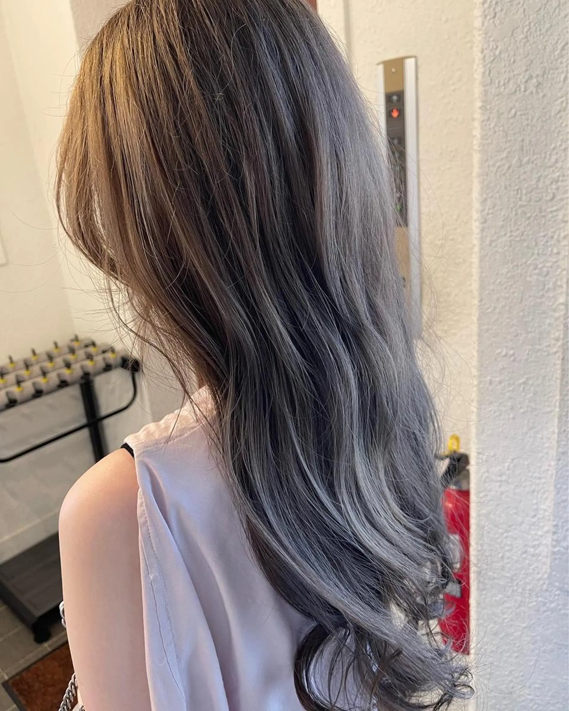 セミロング カット ヘアカラー トリートメント 竹下 了史のヘアスタイル