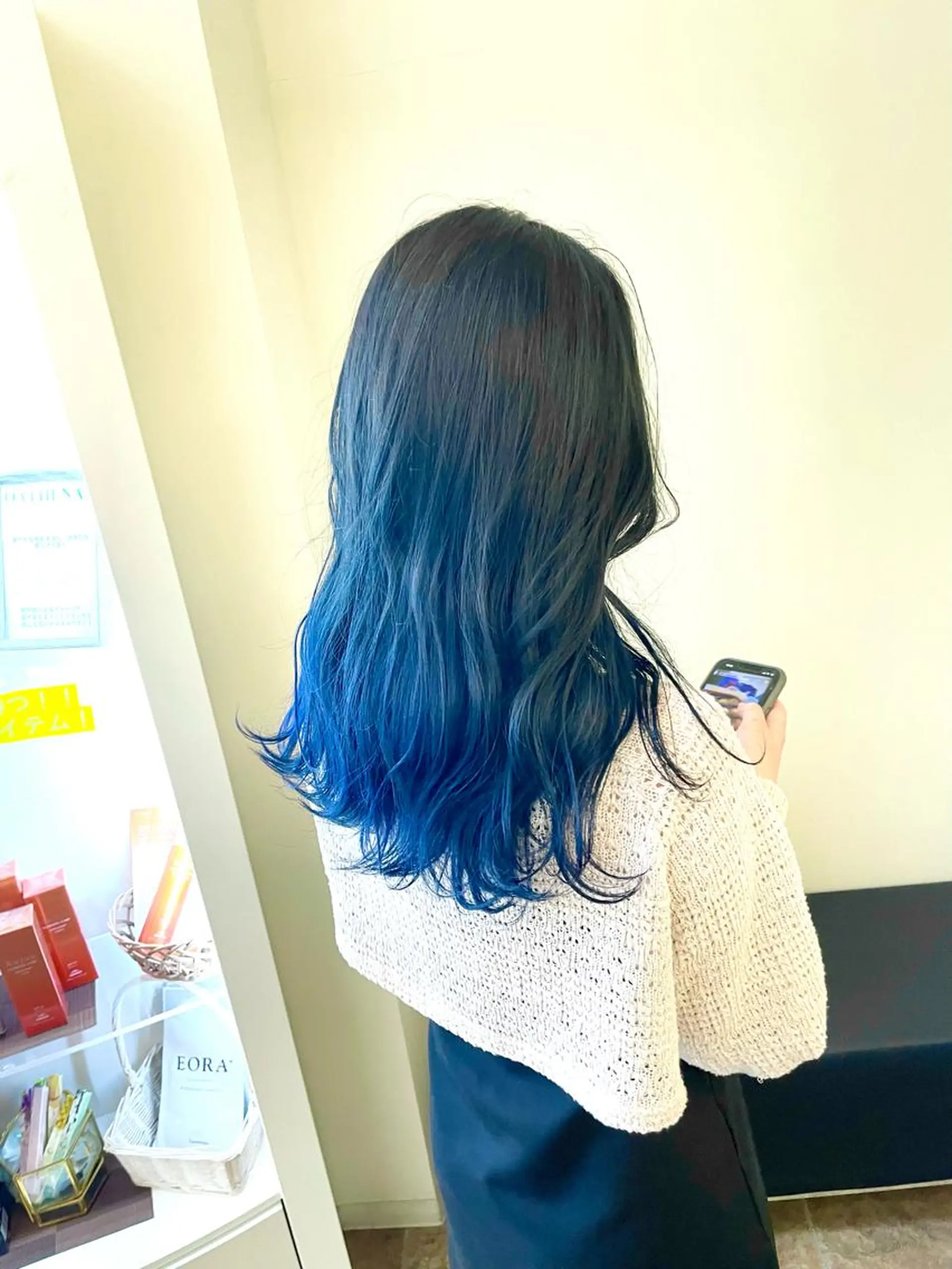 ロング カラー ブルーカラー グラデーションカラー カット ヘアカラー トリートメント ダメージレスブリーチ HIROSHIのヘアスタイル