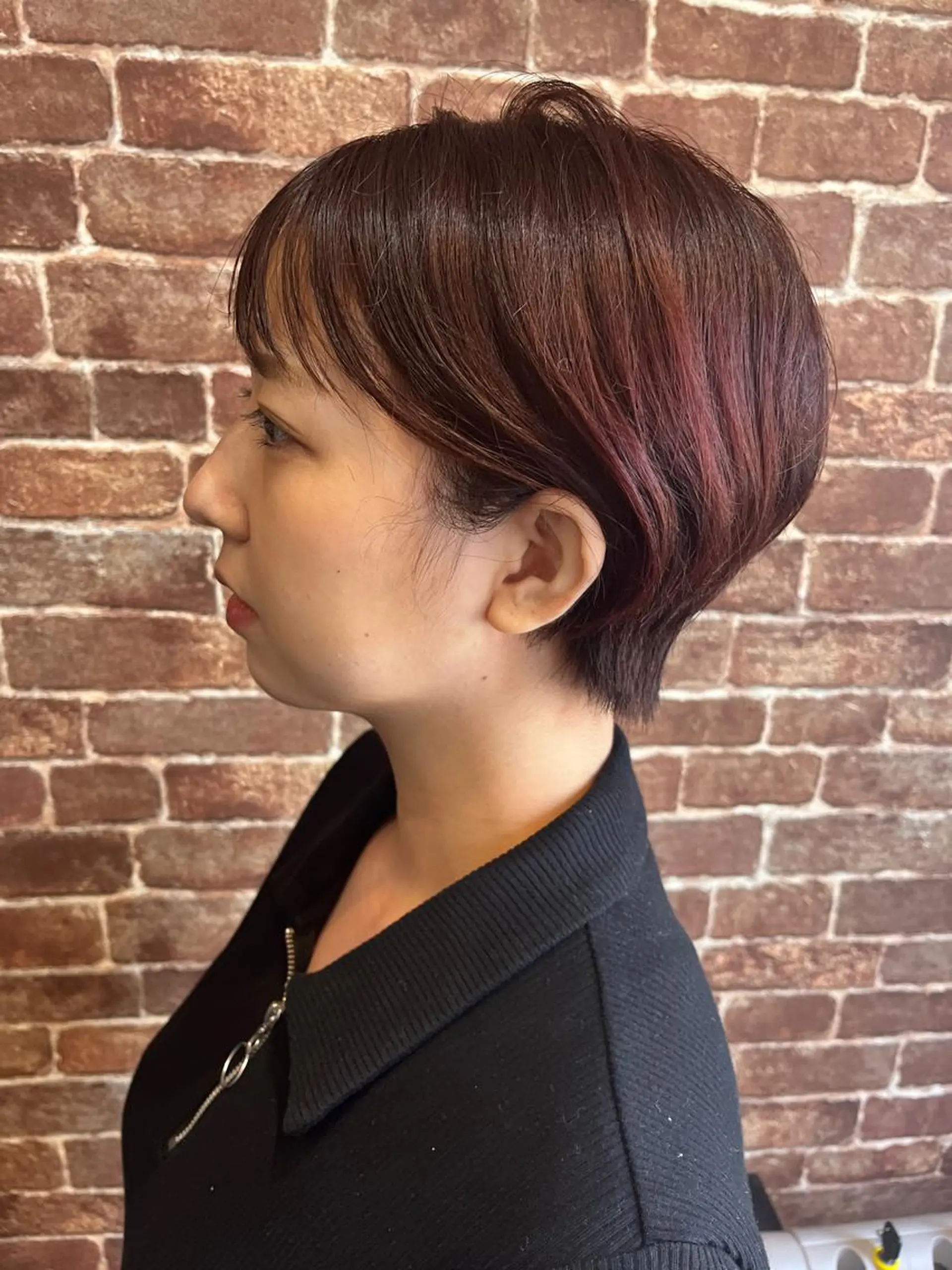 ショート カラー パーマ ヘアアレンジ メンズ キッズ ネイル マツエク・マツパ アイブロウ メンズパーマ ブラウンカラー ケアカラー 透明感カラー ピンクカラー ヘッドスパ 久木原 ゆりのヘアスタイル