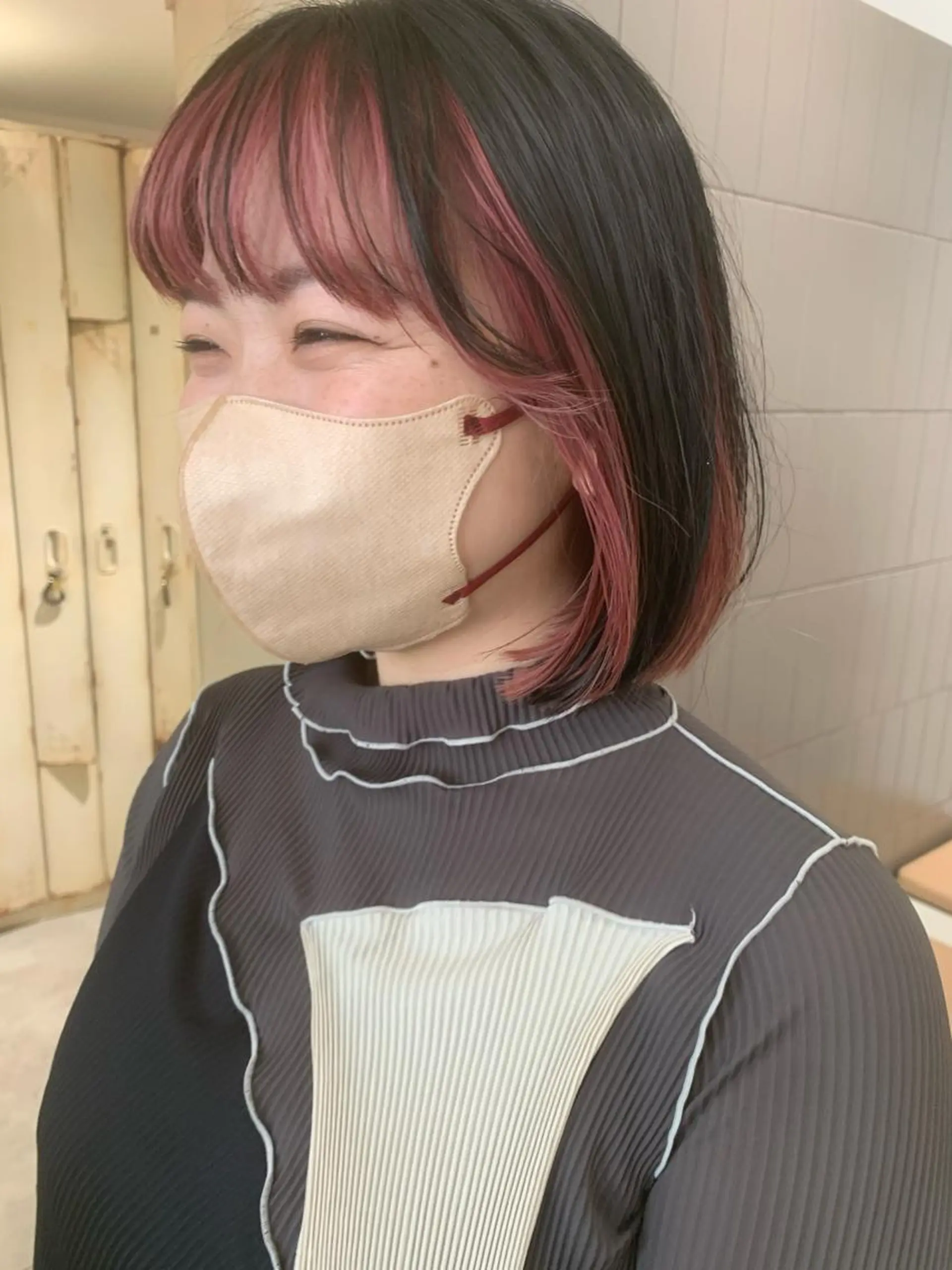 ミディアム ヘアカラー MASHUabeno所属・オリーブベージュ/ ブリーチなし透明感のヘアスタイル