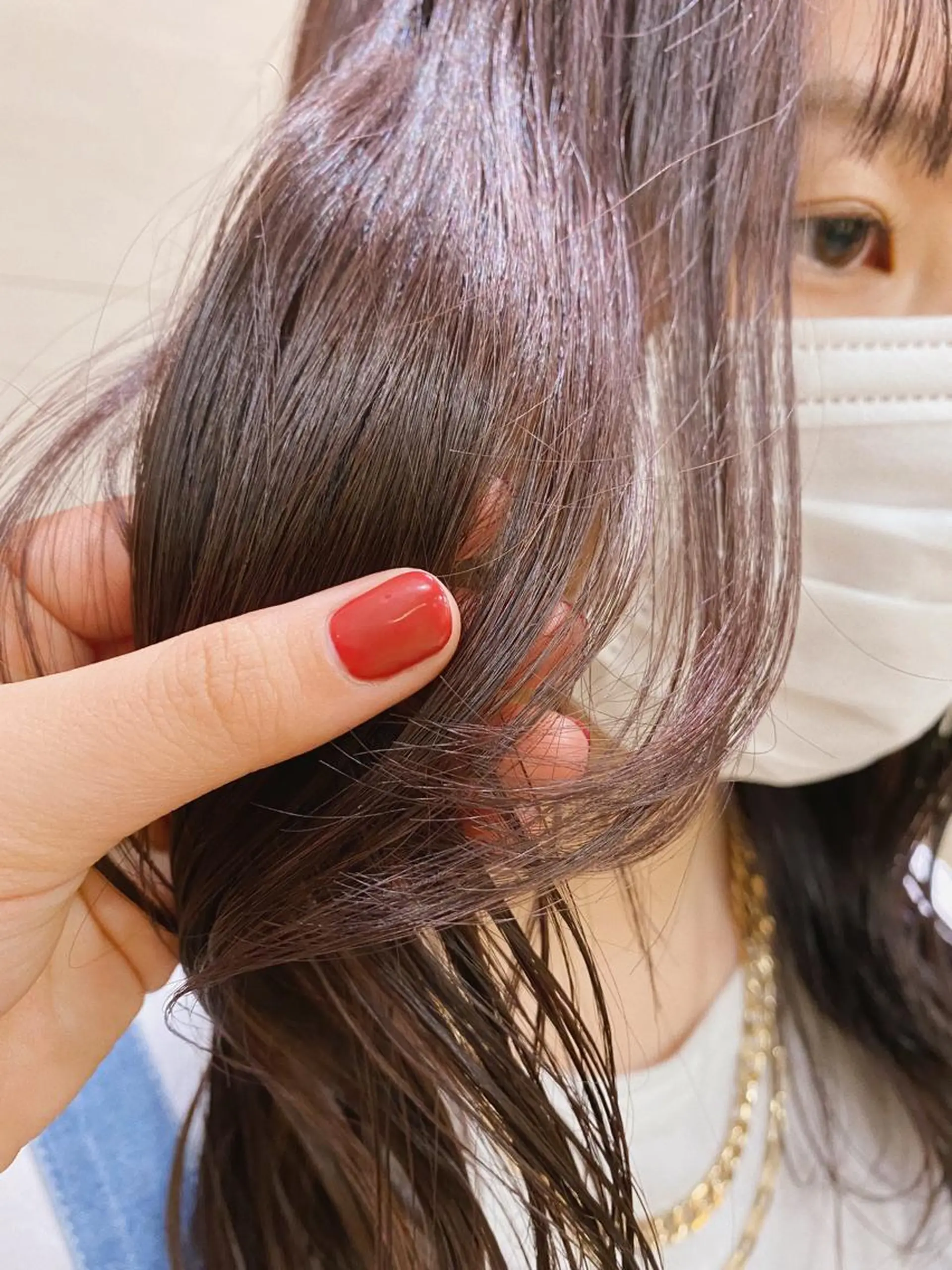 セミロング カラー ピンクカラー ピンクパープル パープルカラー ブリーチカラー/ベー ジュ/Hono🦖のヘアスタイル