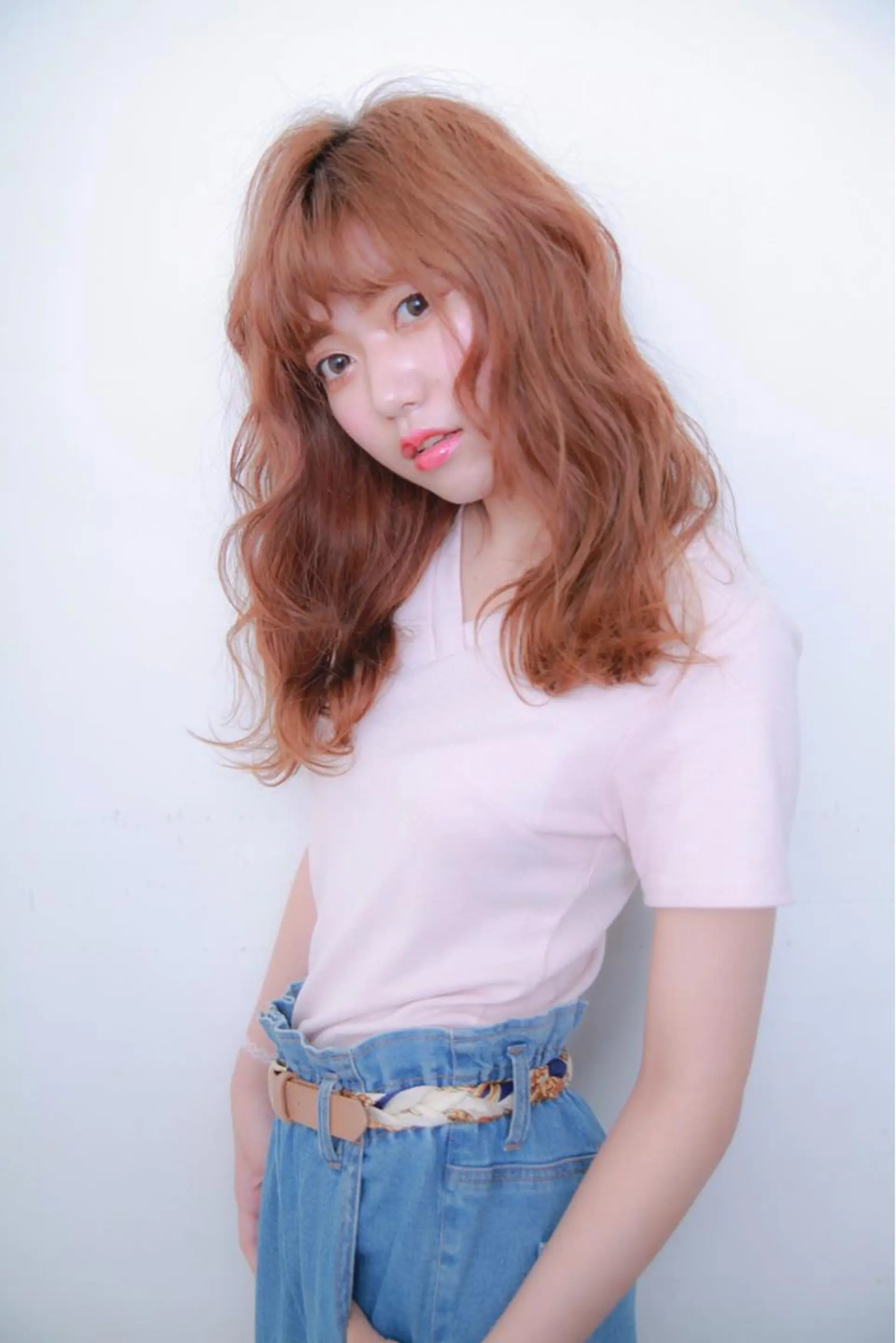 セミロング カラー ピンクカラー カット ヘアカラー ✂️小顔カット✂️ 山本有紀のヘアスタイル