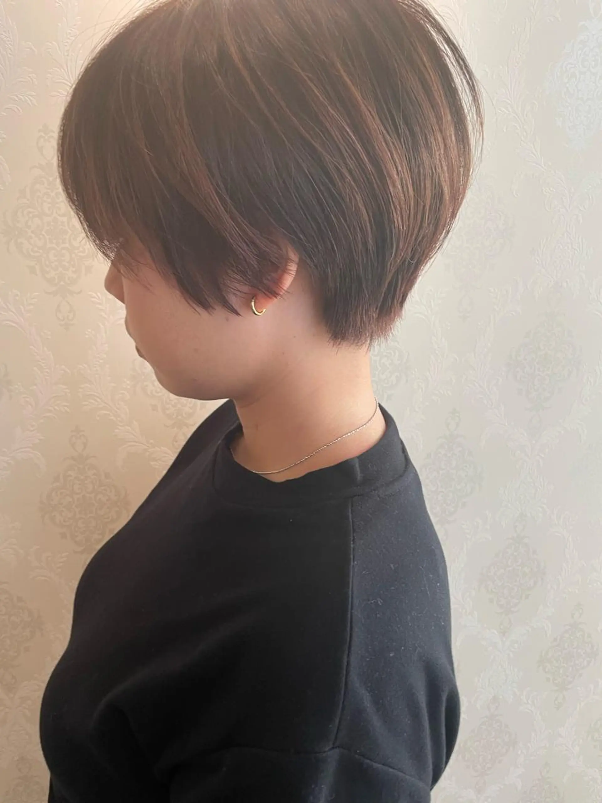 ショート カラー ミストバング  フェイスフレーミング ショートヘア 鶴岡で縮毛矯正なら お任せ！ハヤシナオミのヘアスタイル