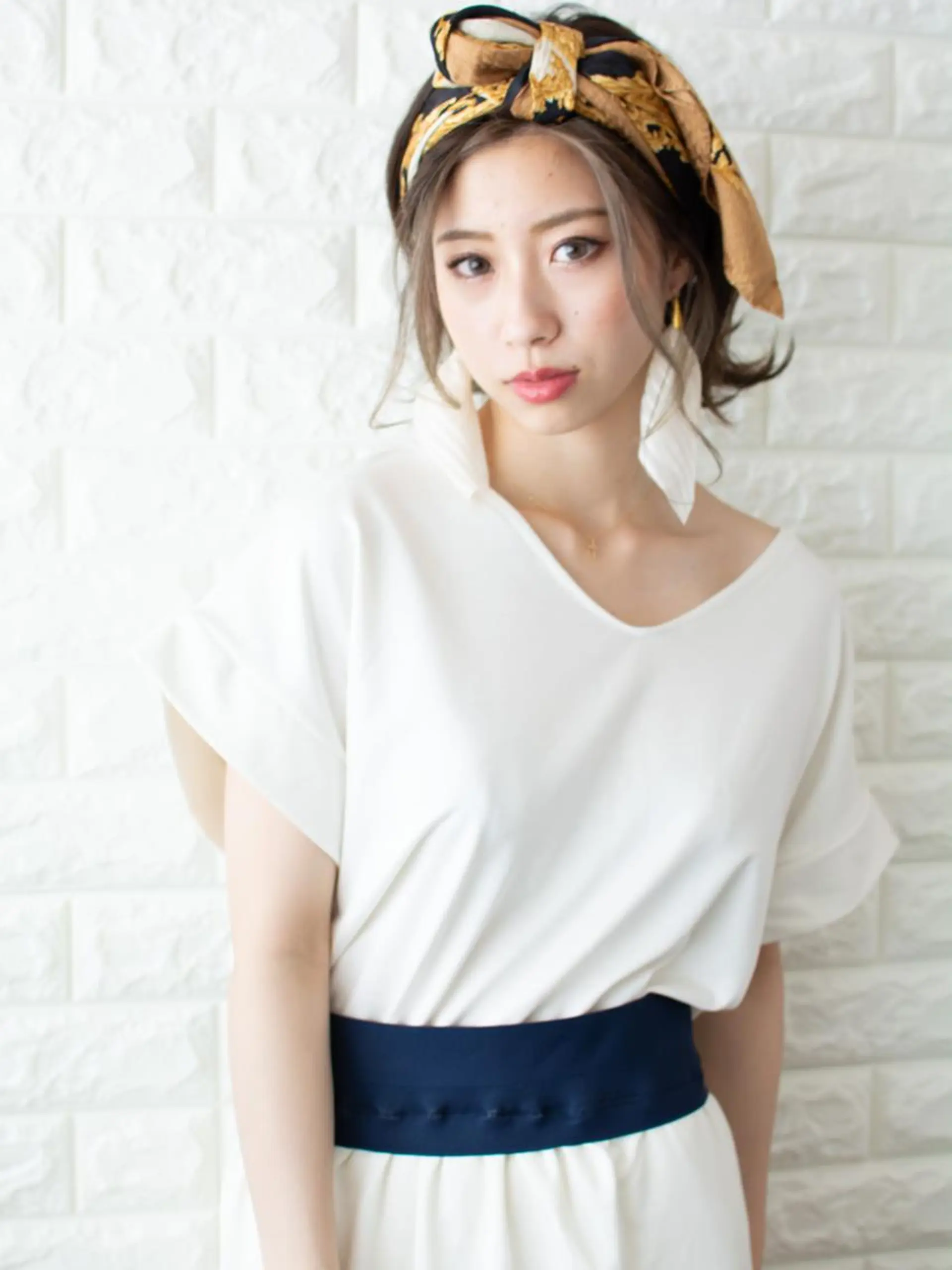 ミディアム アッシュ ボブ 外国人風カラー かきあげバング 外ハネヘア 撮影モデル 斉藤 正敏のその他イメージ