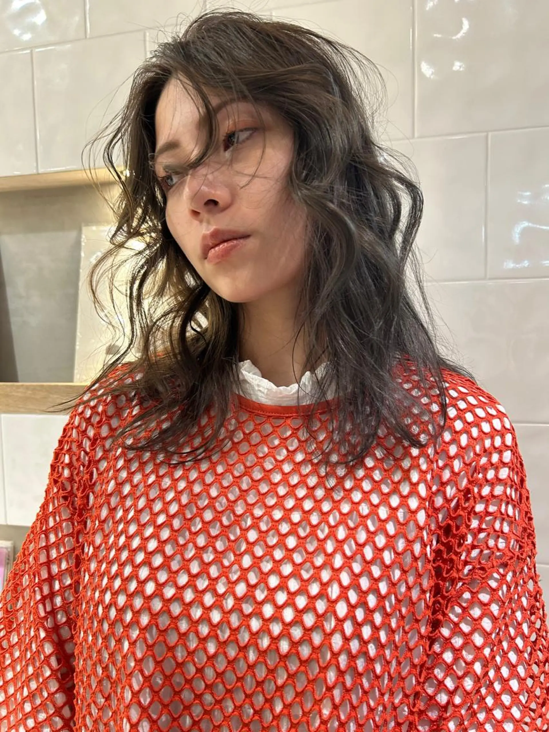 ミディアム カラー アッシュ カット ヘアカラー トリートメント 村上雅人 ナチュラルモードのヘアスタイル