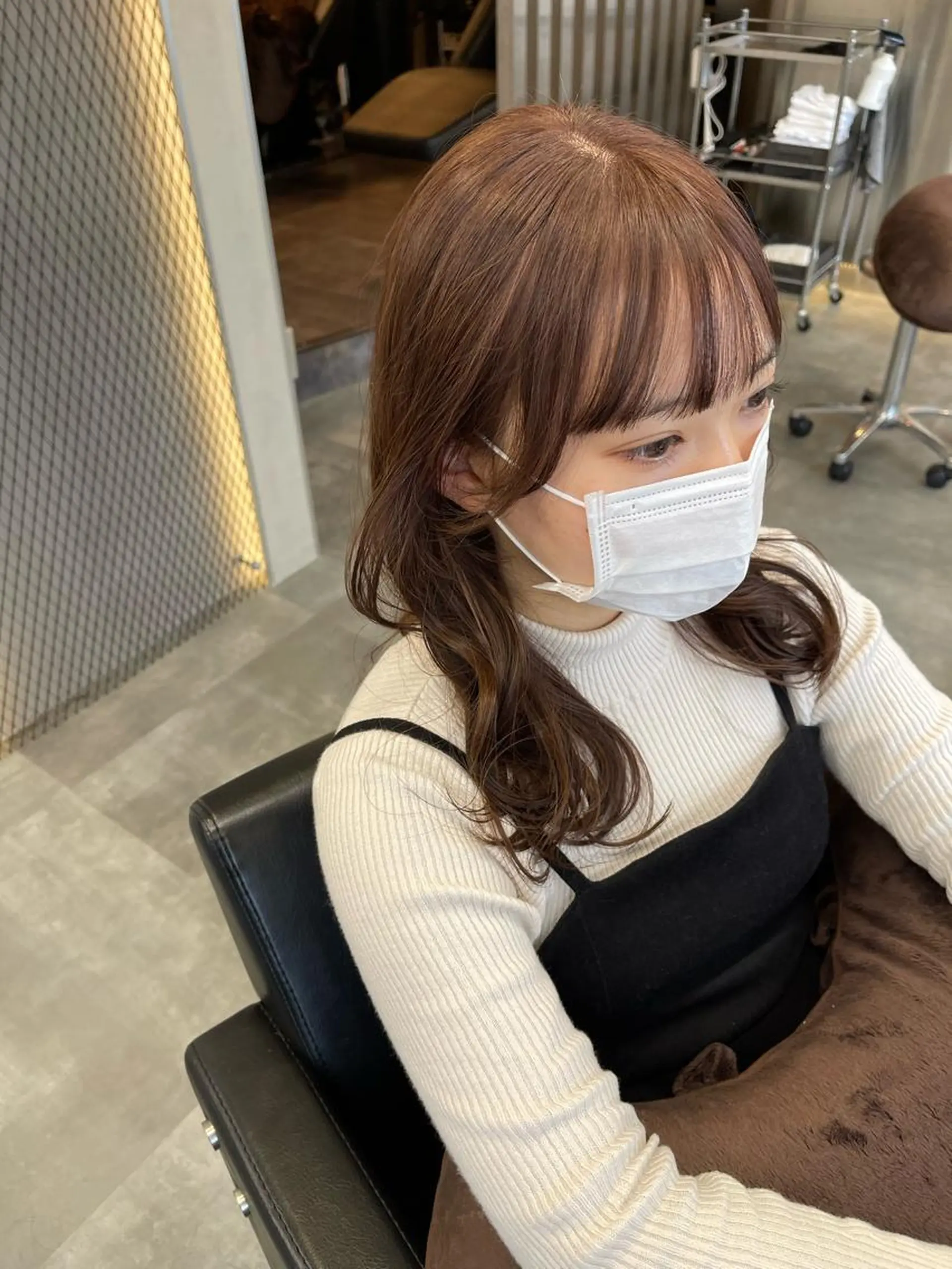 ミディアム カラー ブラウンカラー ピンクカラー ピンクブラウン ダブルカラー /まつ毛パーマ🎀のヘアスタイル