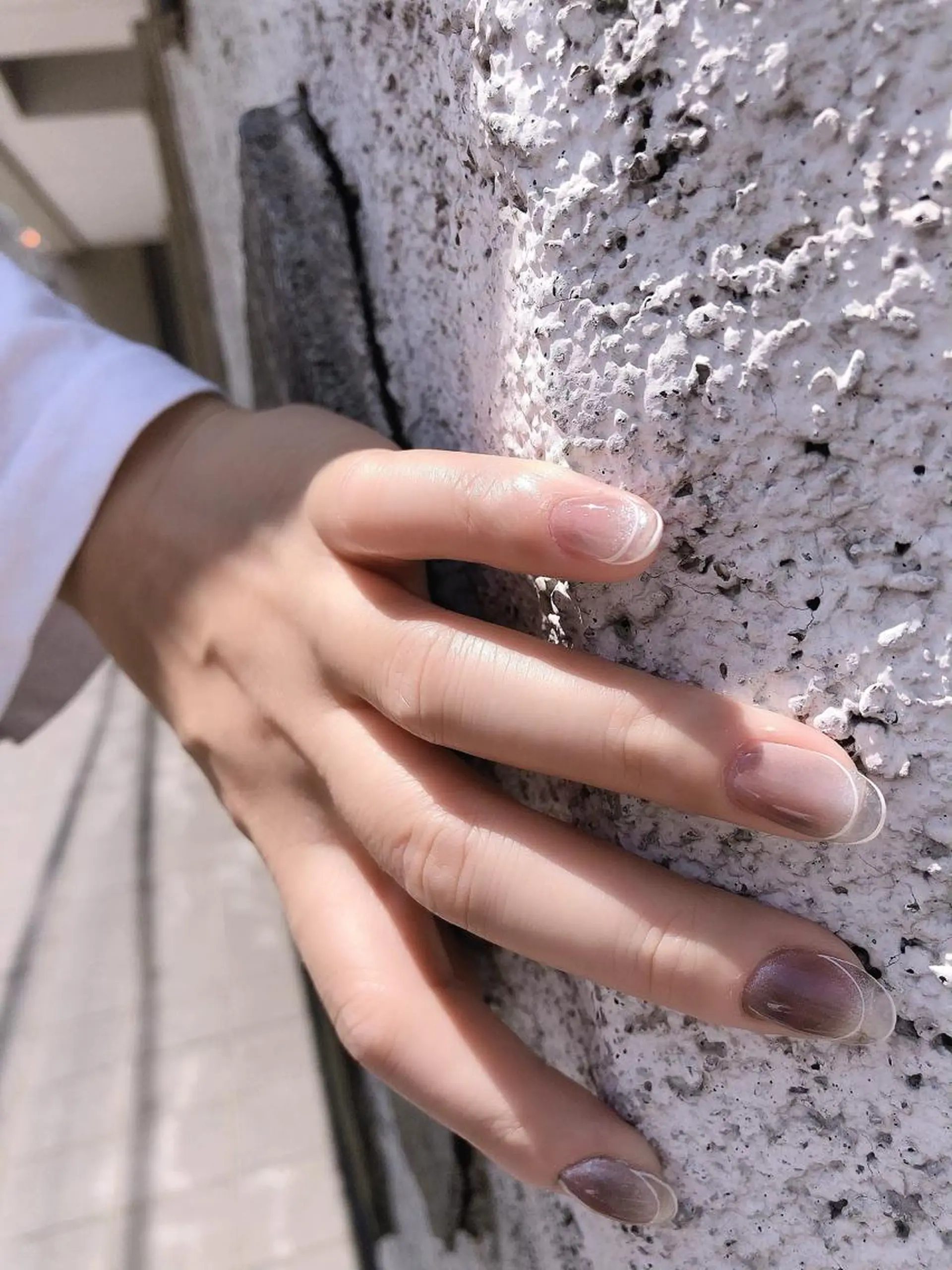 ネイル クリアネイル フレンチネイル mano nella manoのネイルデザイン