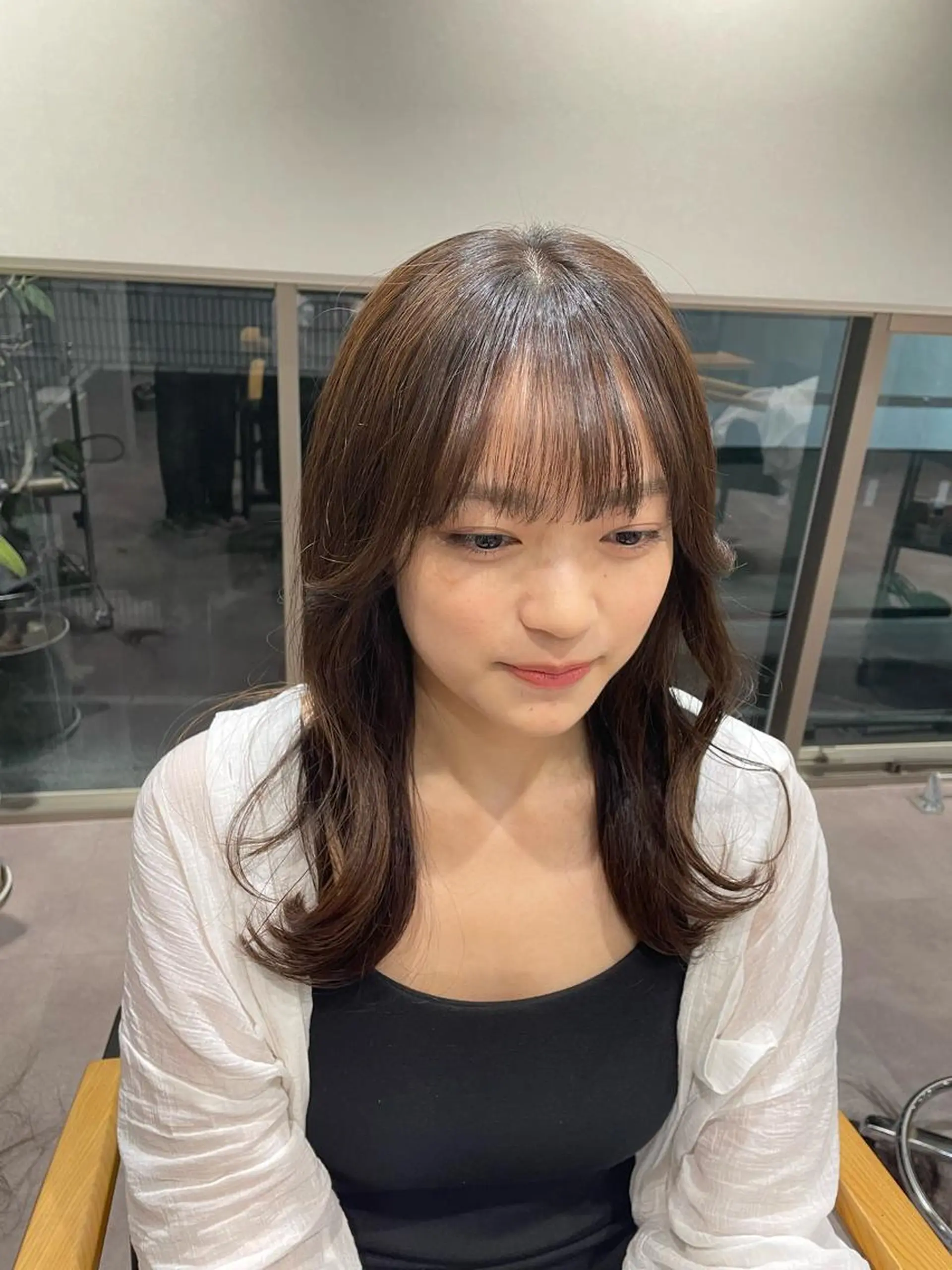 ロング カラー 韓国風ヘア サイドバング 韓国風/オシャレ /縮毛矯正/滝口琴未のヘアスタイル