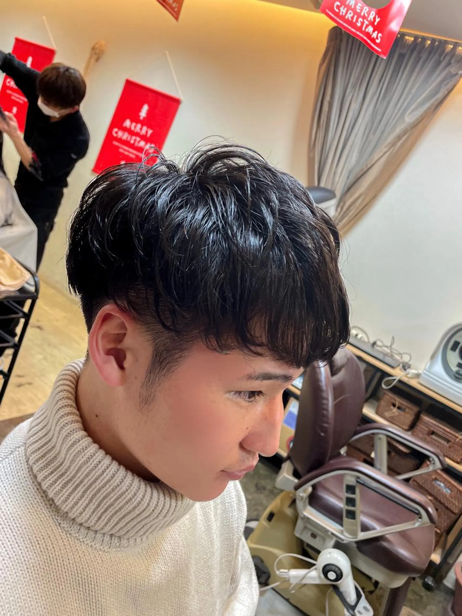 ミディアム パーマ メンズ メンズパーマ 赤司 泰樹のヘアスタイル