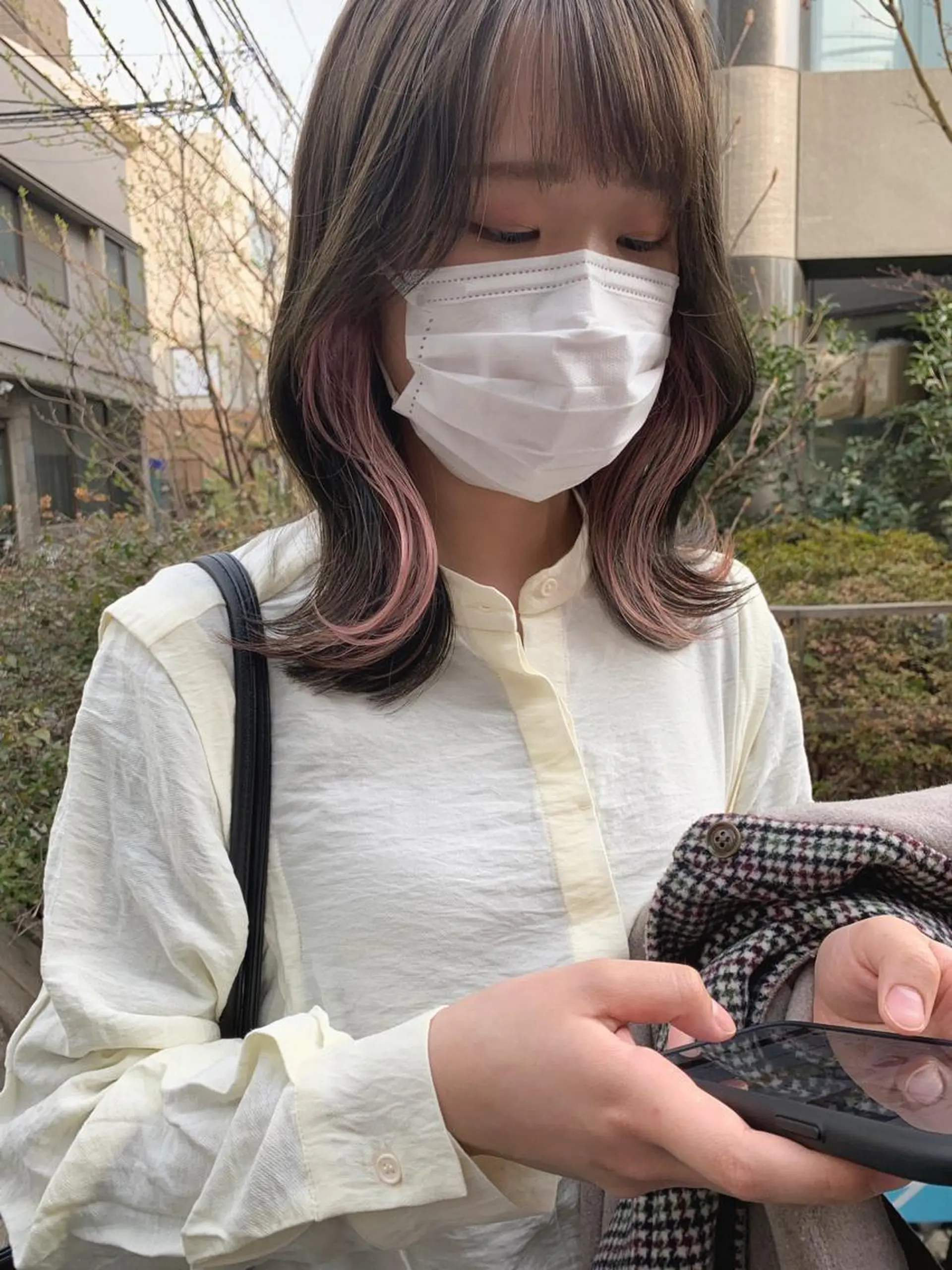 ミディアム カラー なかの たくみのヘアスタイル