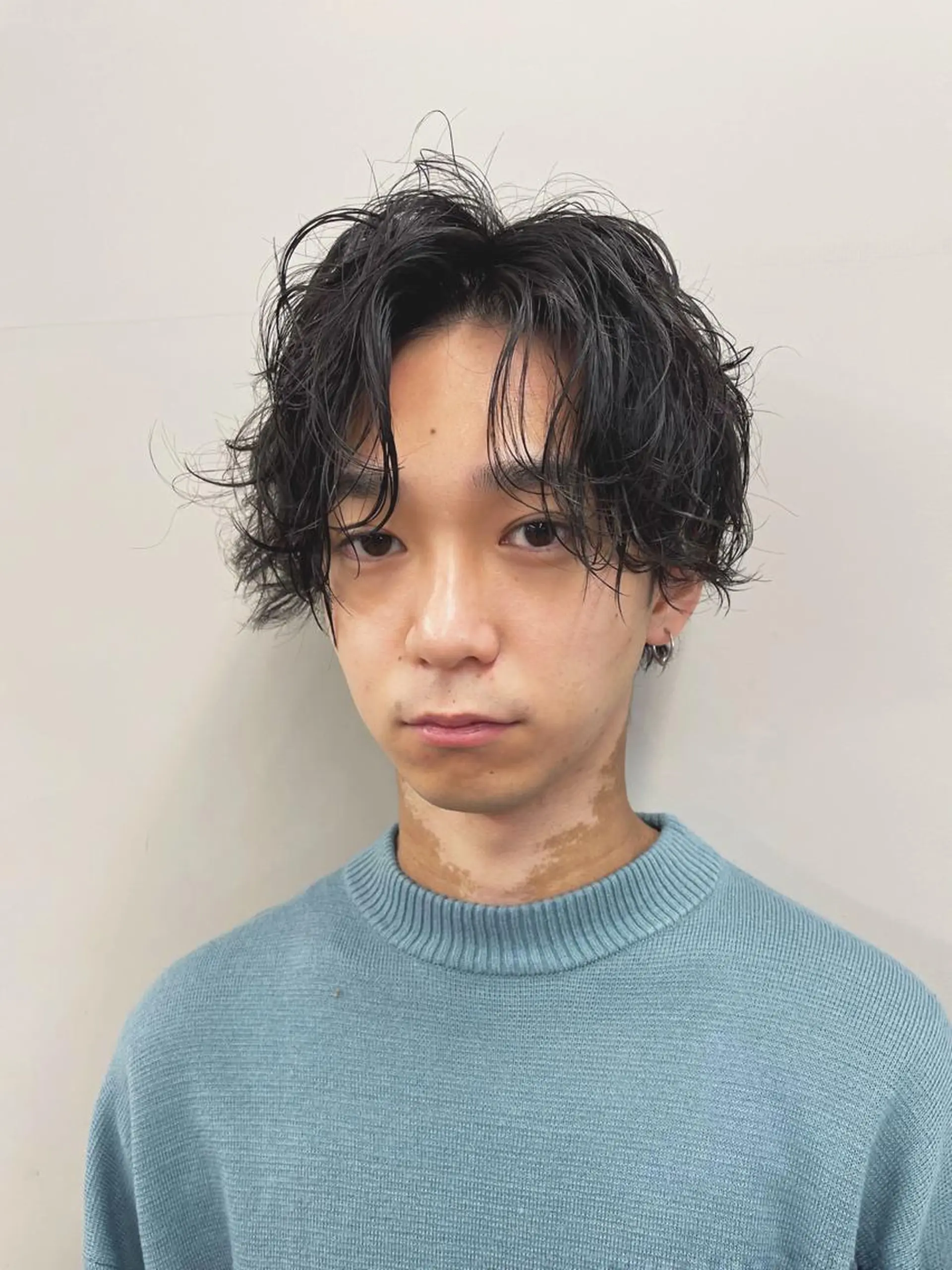 ミディアム メンズ カット パーマ 関 京磨のヘアスタイル