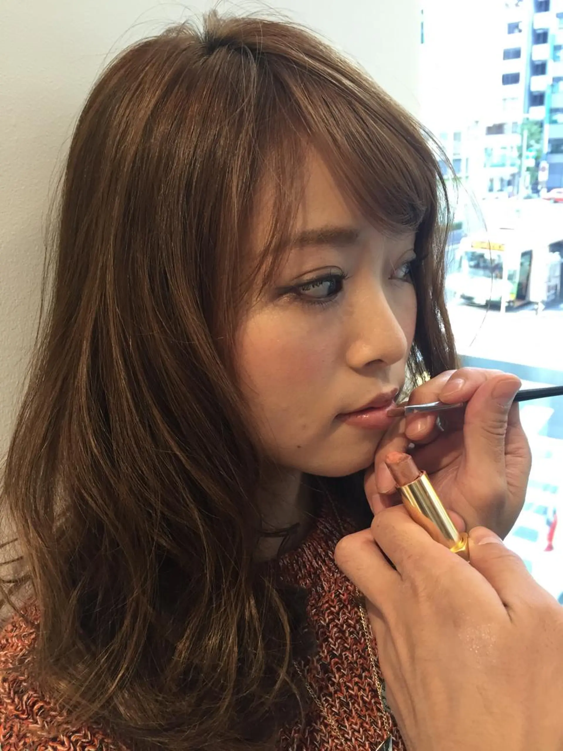 ミディアム ハイライト 髪質改善 小顔カット Endearing 銀座/レイヤーカットのヘアスタイル