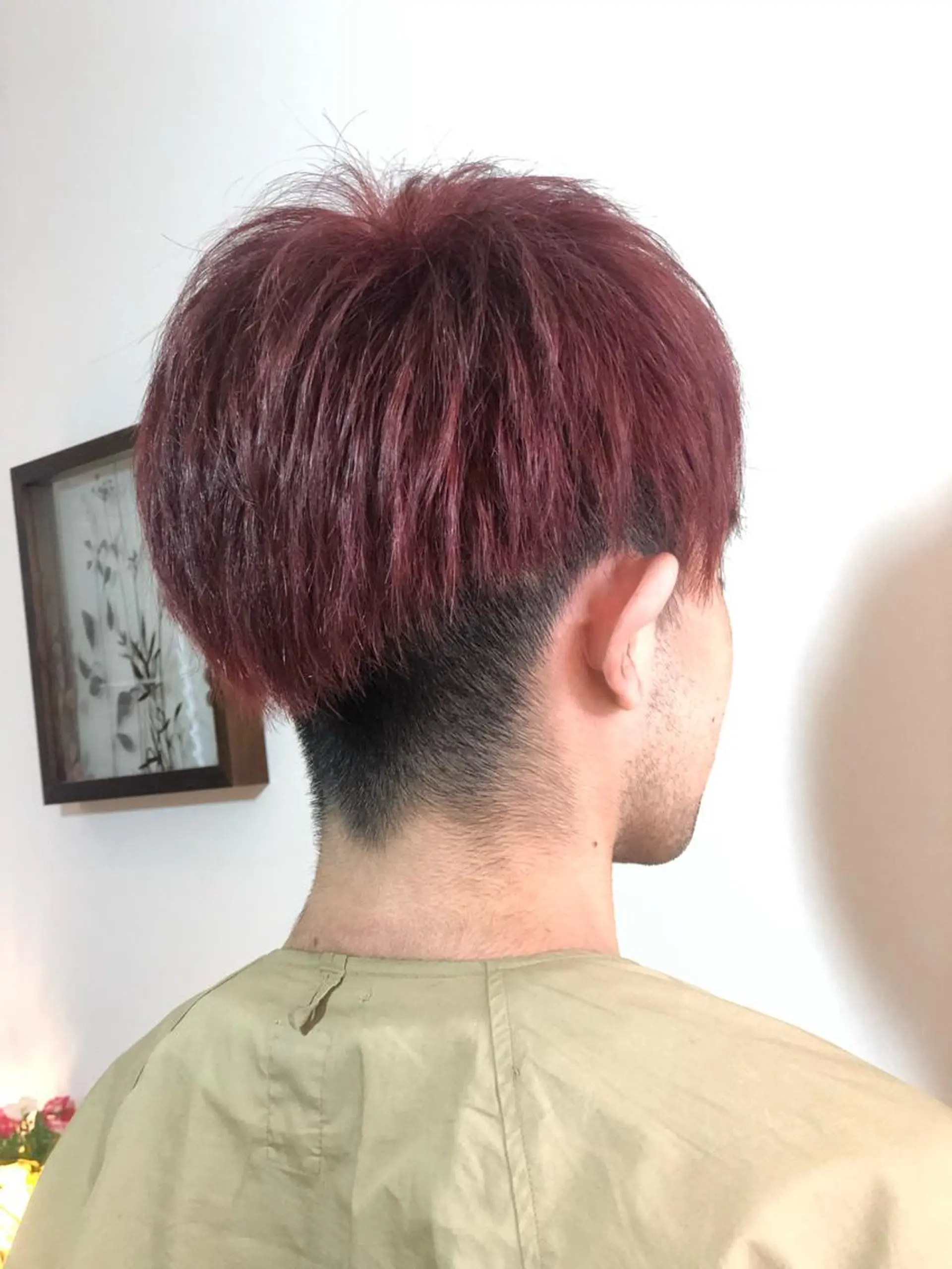 ショート カラー メンズ ブラウンカラー レッドカラー レッドブラウン ヘアカラー トリートメント 嶌田 沙紀のヘアスタイル