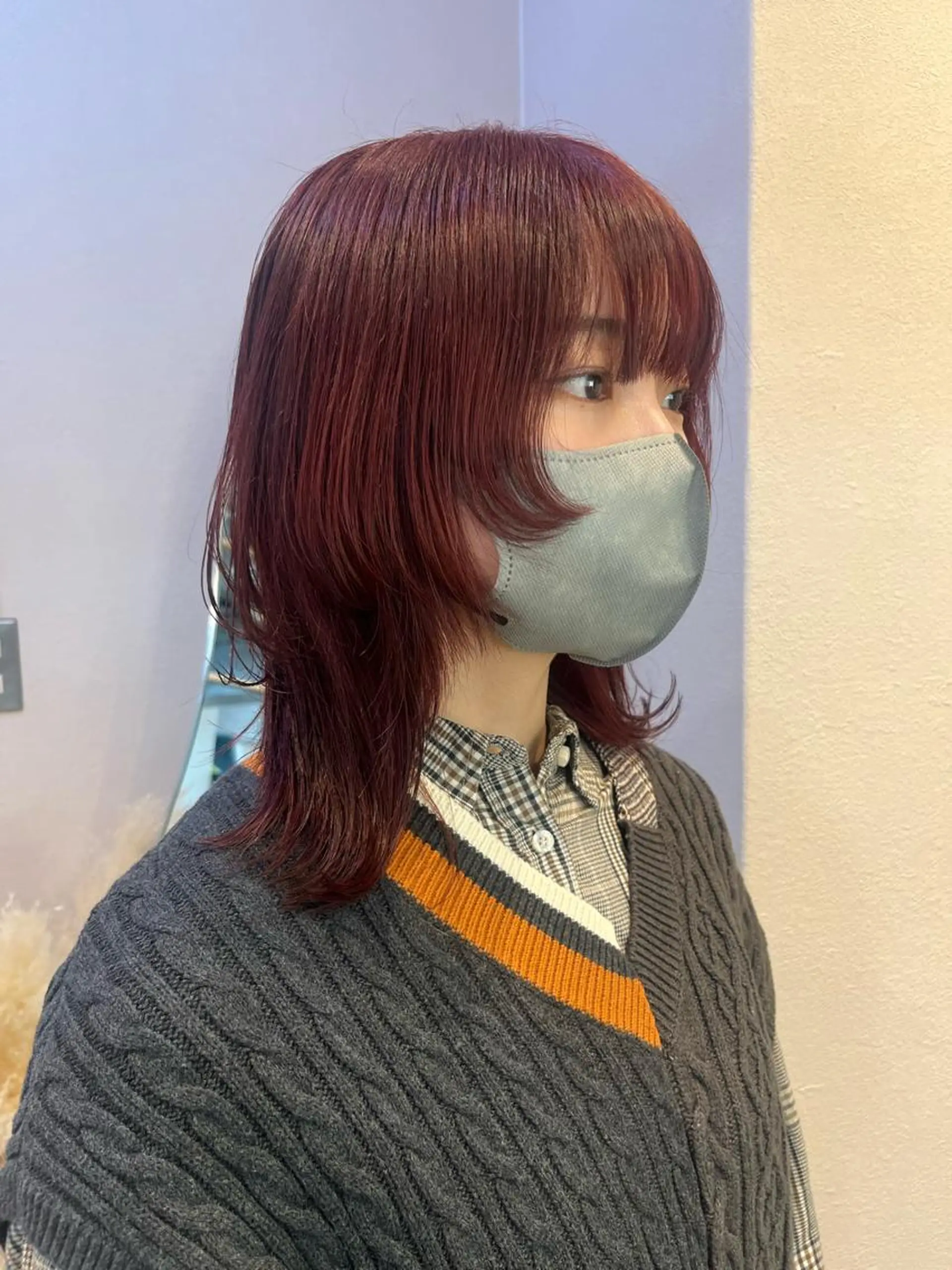 ミディアム カラー ピンクカラー ウルフカット YUZUKI 🌙のヘアスタイル