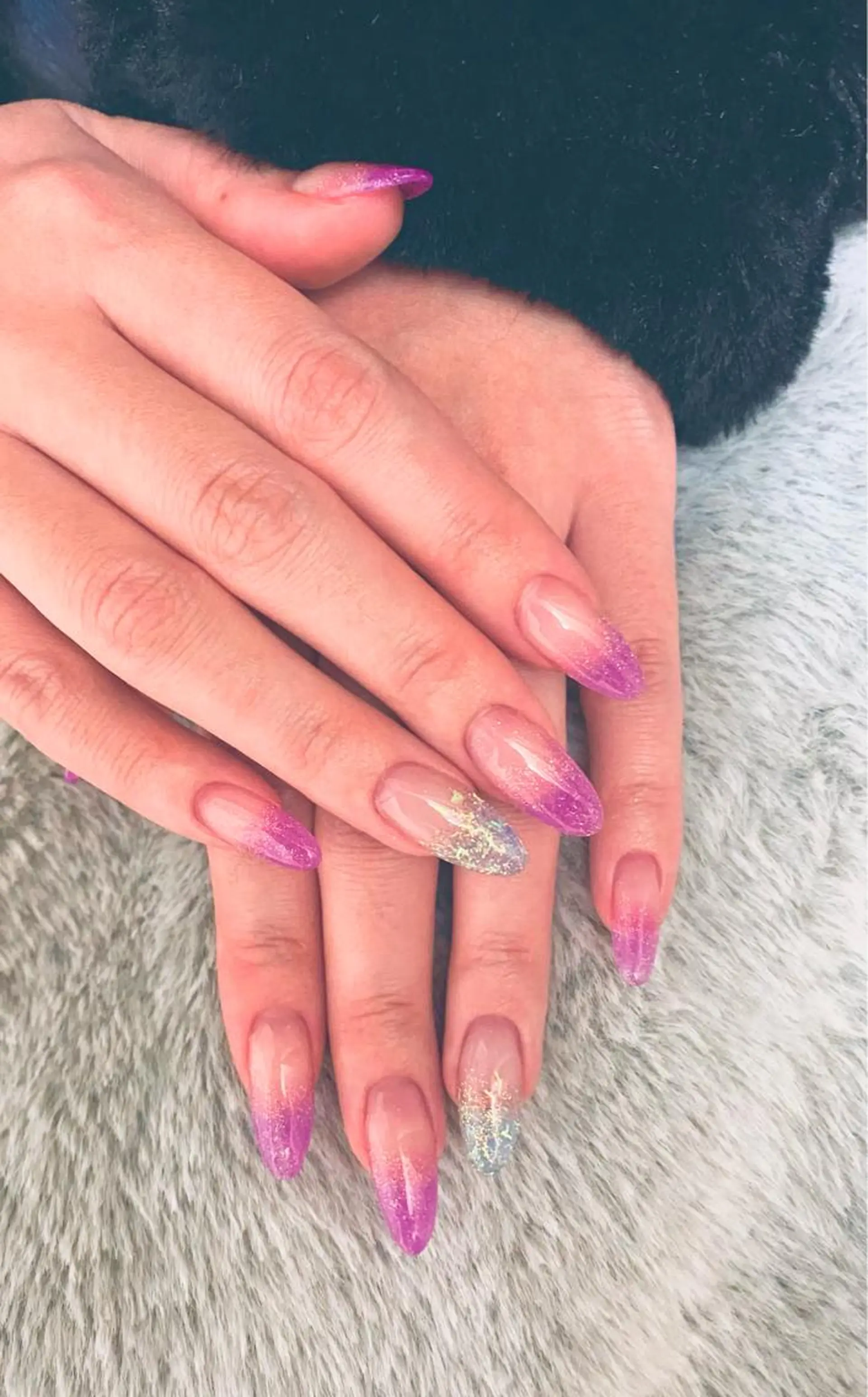 ネイル グラデーション ラメ(グリッター) ラメグラデーション スカルプネイル AlohaKapi Kazueのネイルデザイン