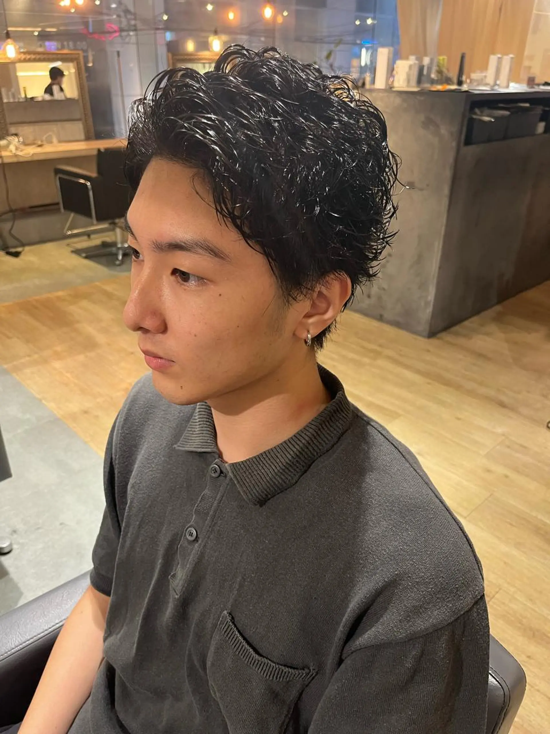 ショート パーマ メンズ カット パーマ SCENEbyRAD helmのヘアスタイル